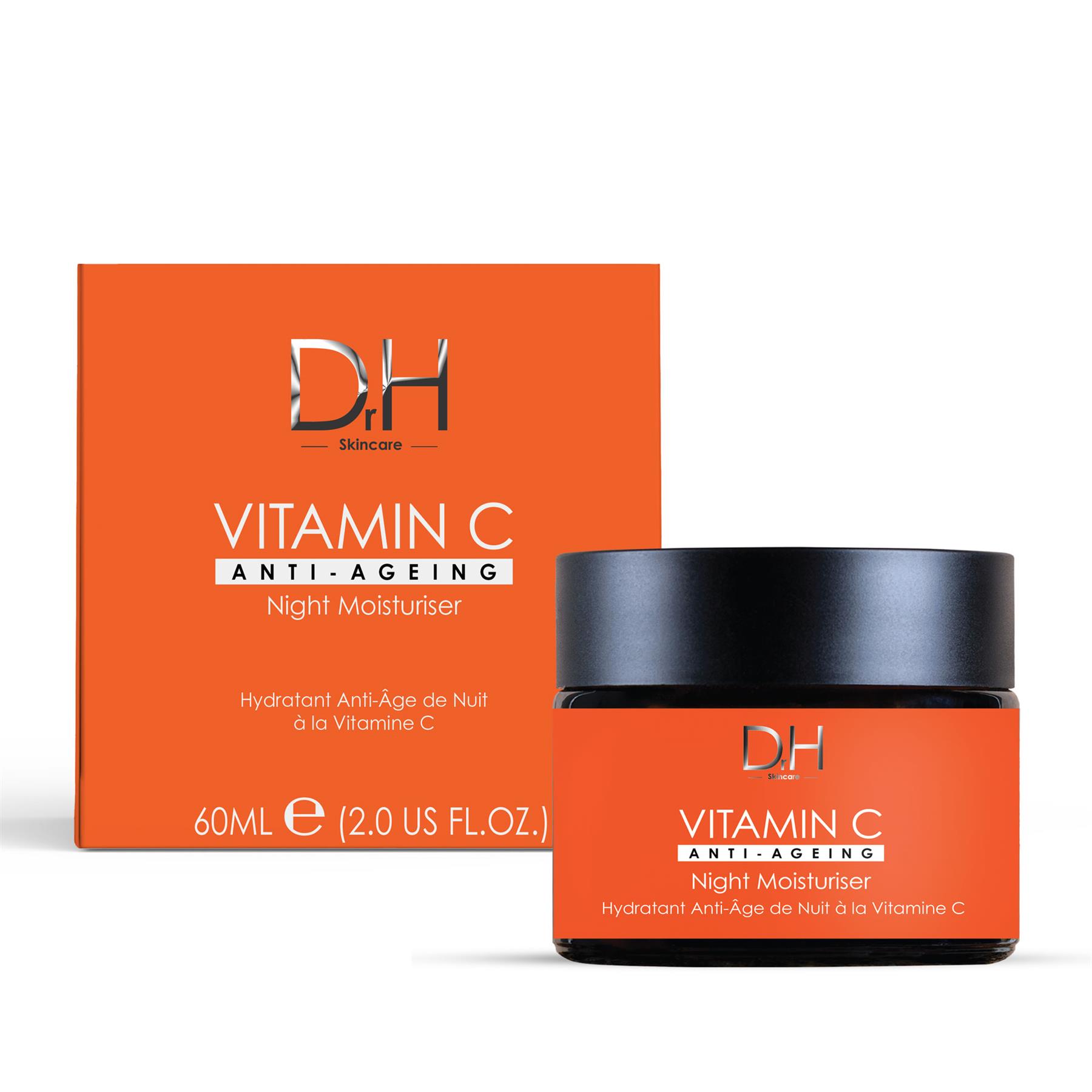 Dr H Unisex Vitamin C Anti-Ageing Night Moisturiser 60ml for Brightening, Dark Spots - Green - One Size