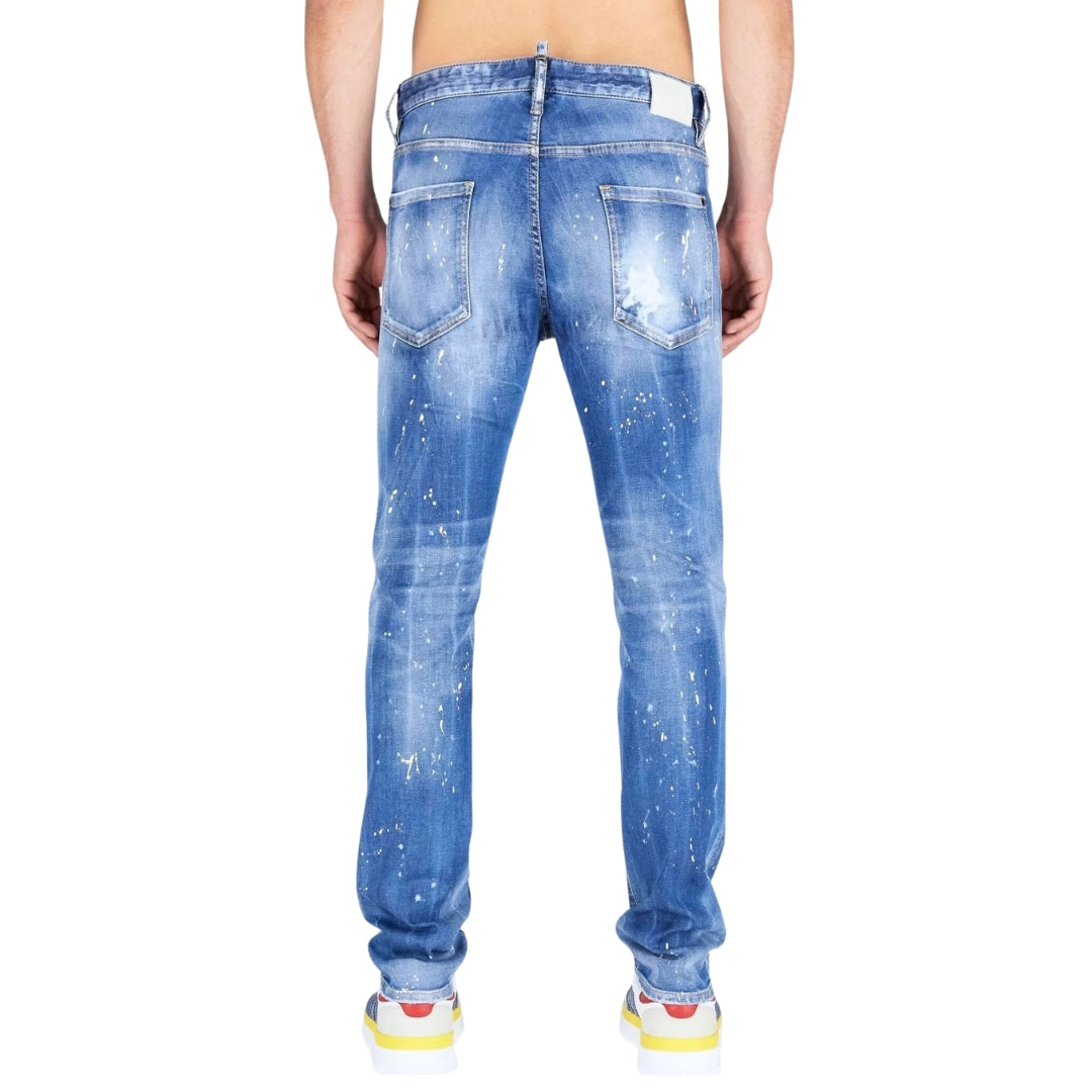 Dsquared2 Cool Guy Jean Förstärkta Blå Jeans Med Slitna Ben herr – bild 2