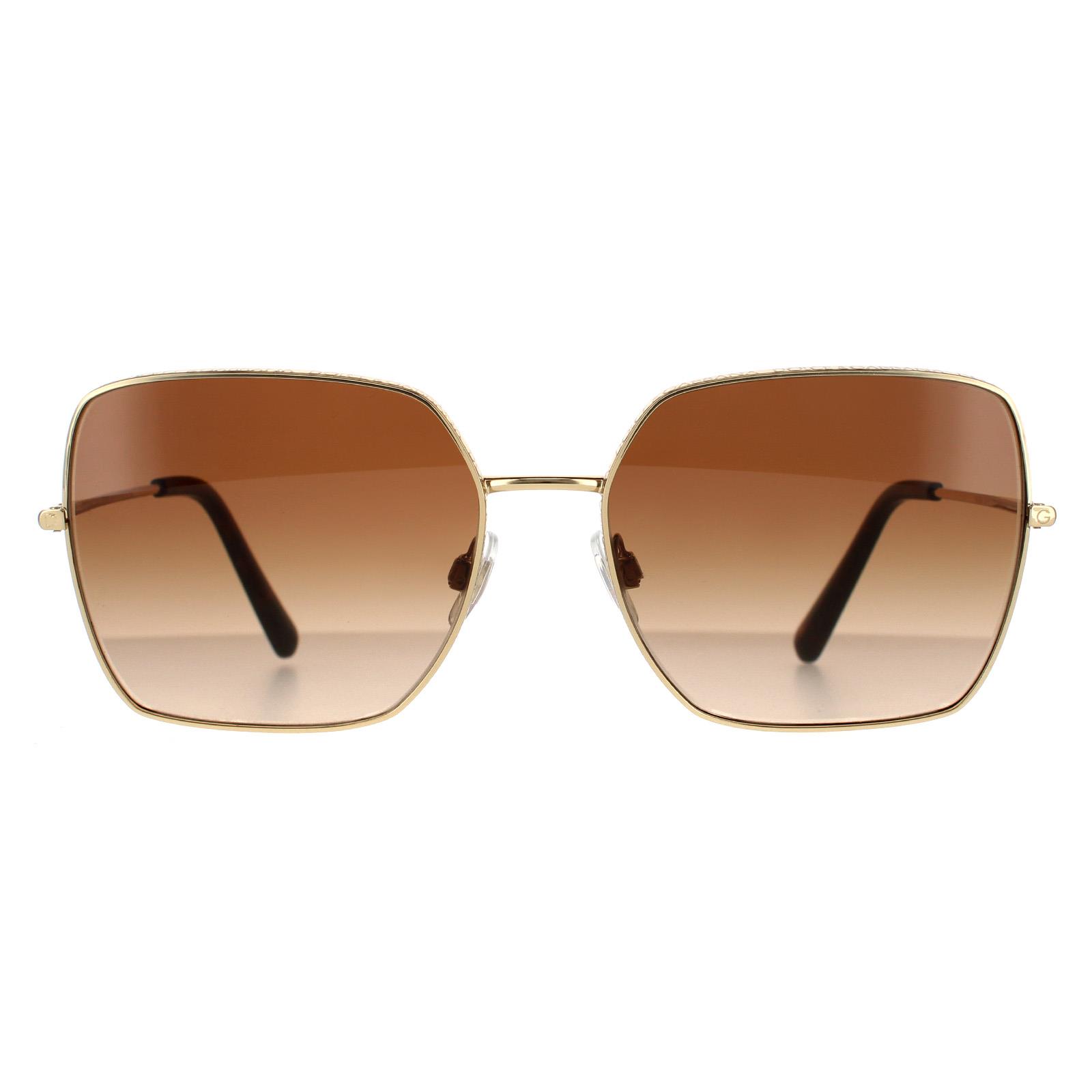 Dolce & Gabbana Sunglasses DG2242 02/13 Gold Dark Brown Gradient - Image 6