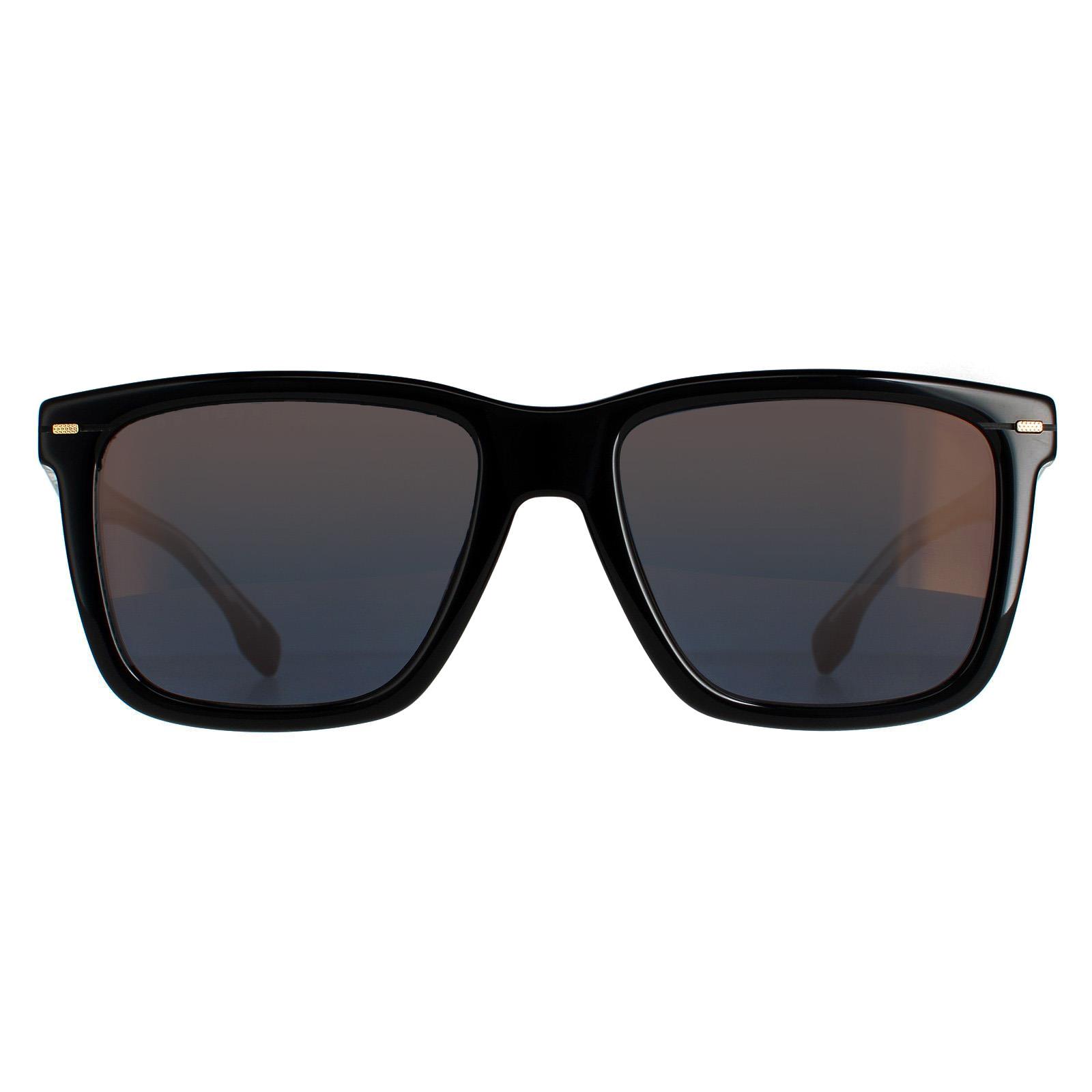 Thumbnail - Hugo Boss Square Herren Schwarz Braun Gold Verspiegelt BOSS 1317/S