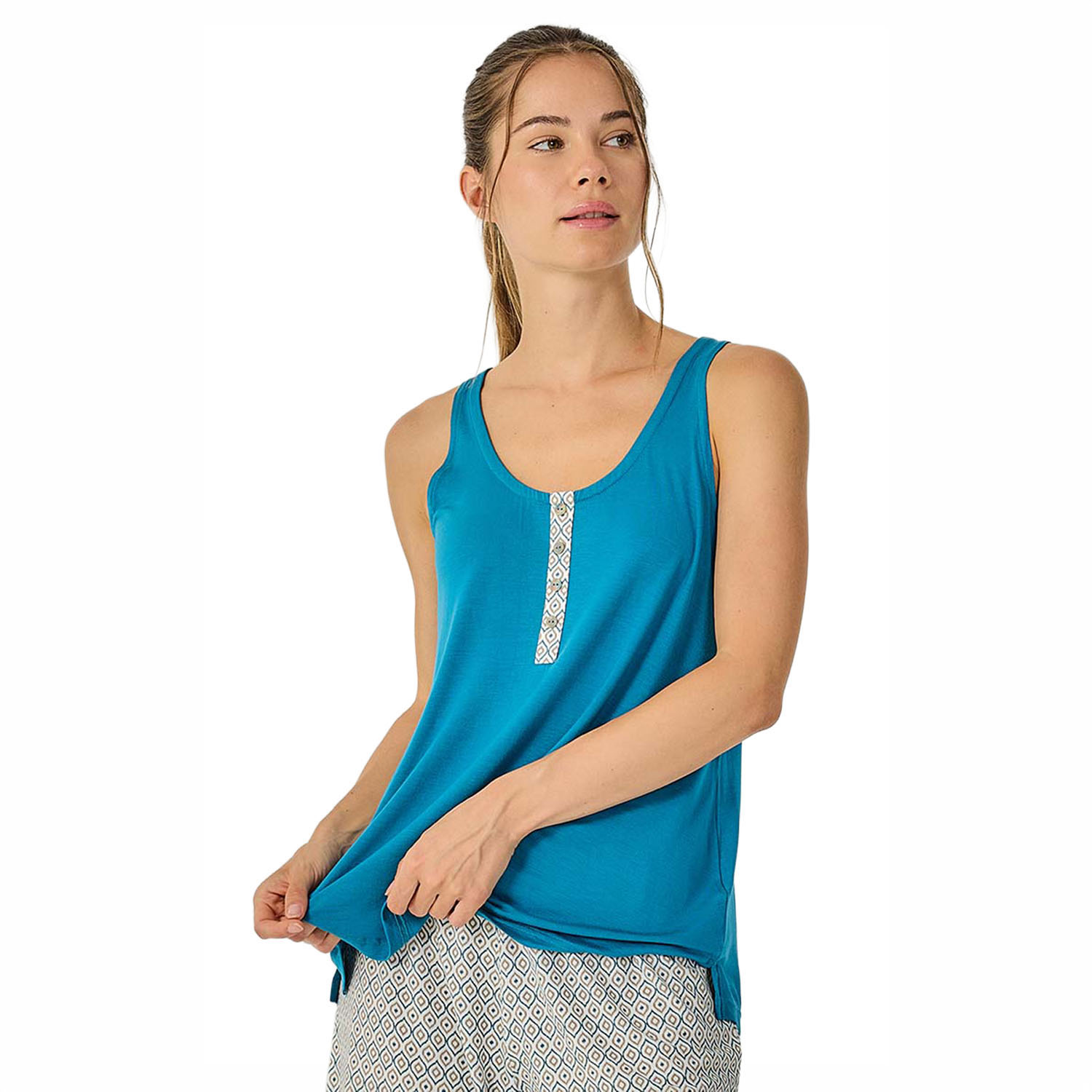 J & J Brothers Damars Sommar Korta Ärmfria Pyjamaser JJB26 pyjamas – bild 2