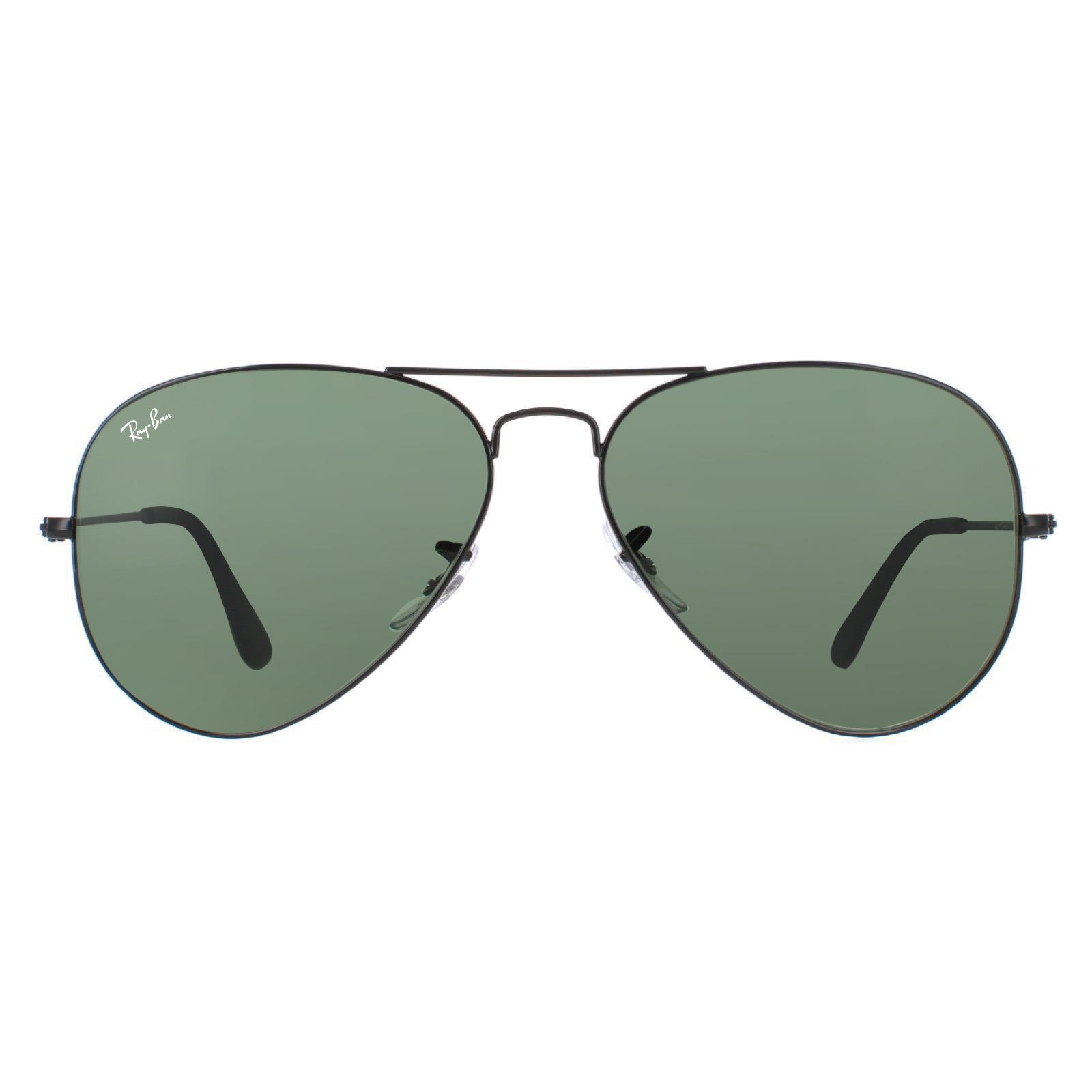 Ray-Ban Unisex Sunglasses Aviator 3025 L2823 Black Green Metal – One Size