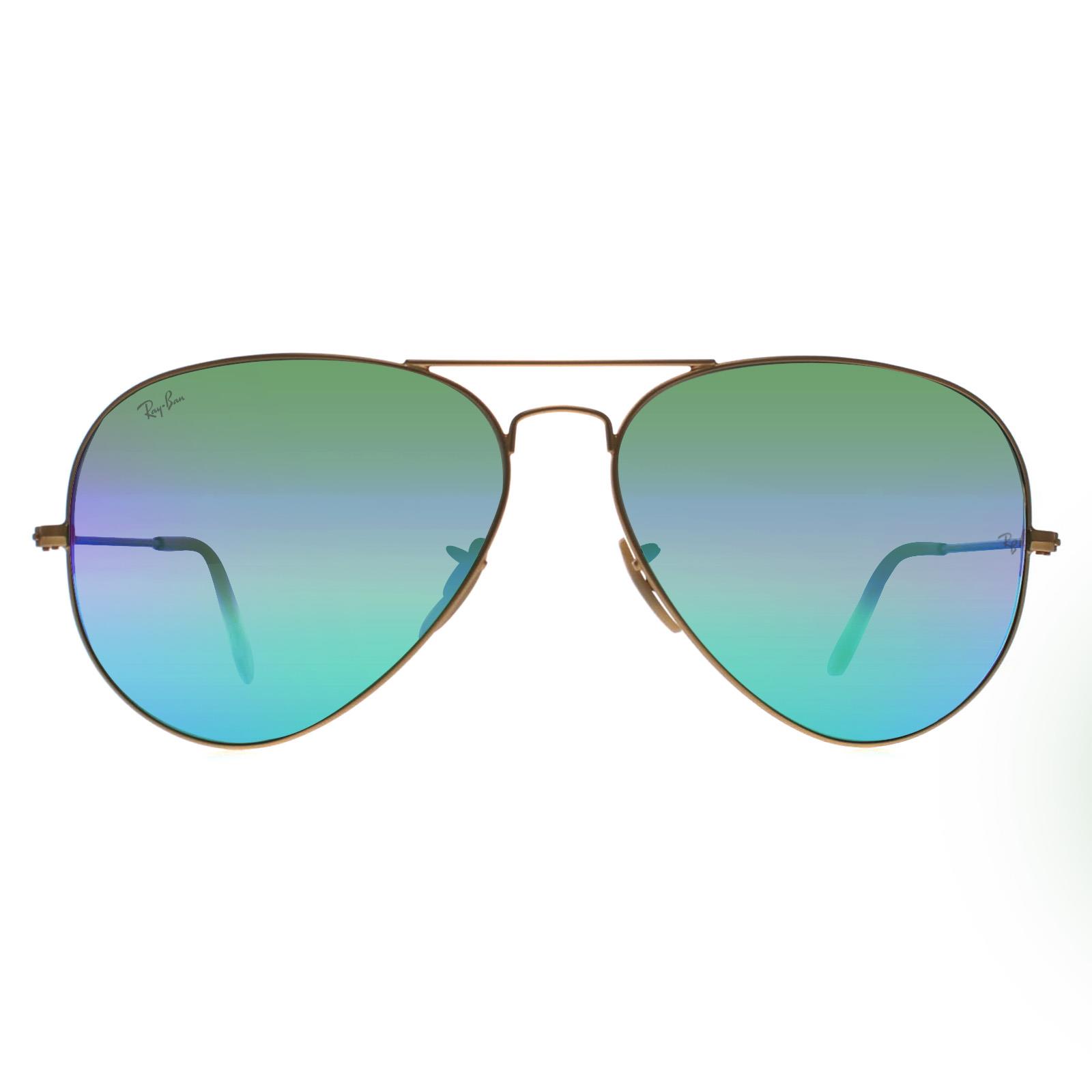 Ray-Ban Sonnenbrille Aviator 3025 112/19 Matt Gold Grün Spiegel 62mm