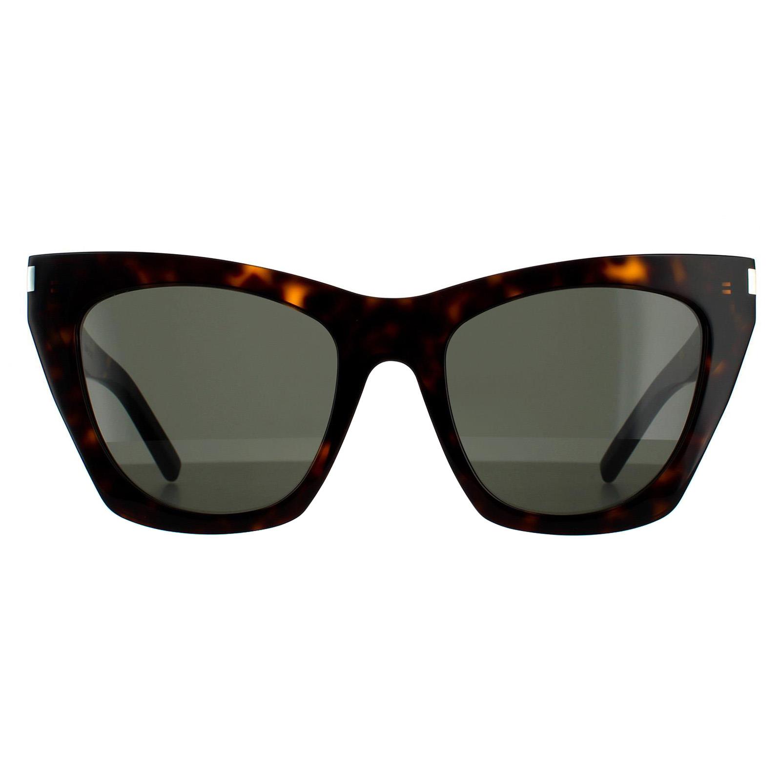 Thumbnail - Saint Laurent Cat Eye Damen Sonnenbrille Havanna Grau