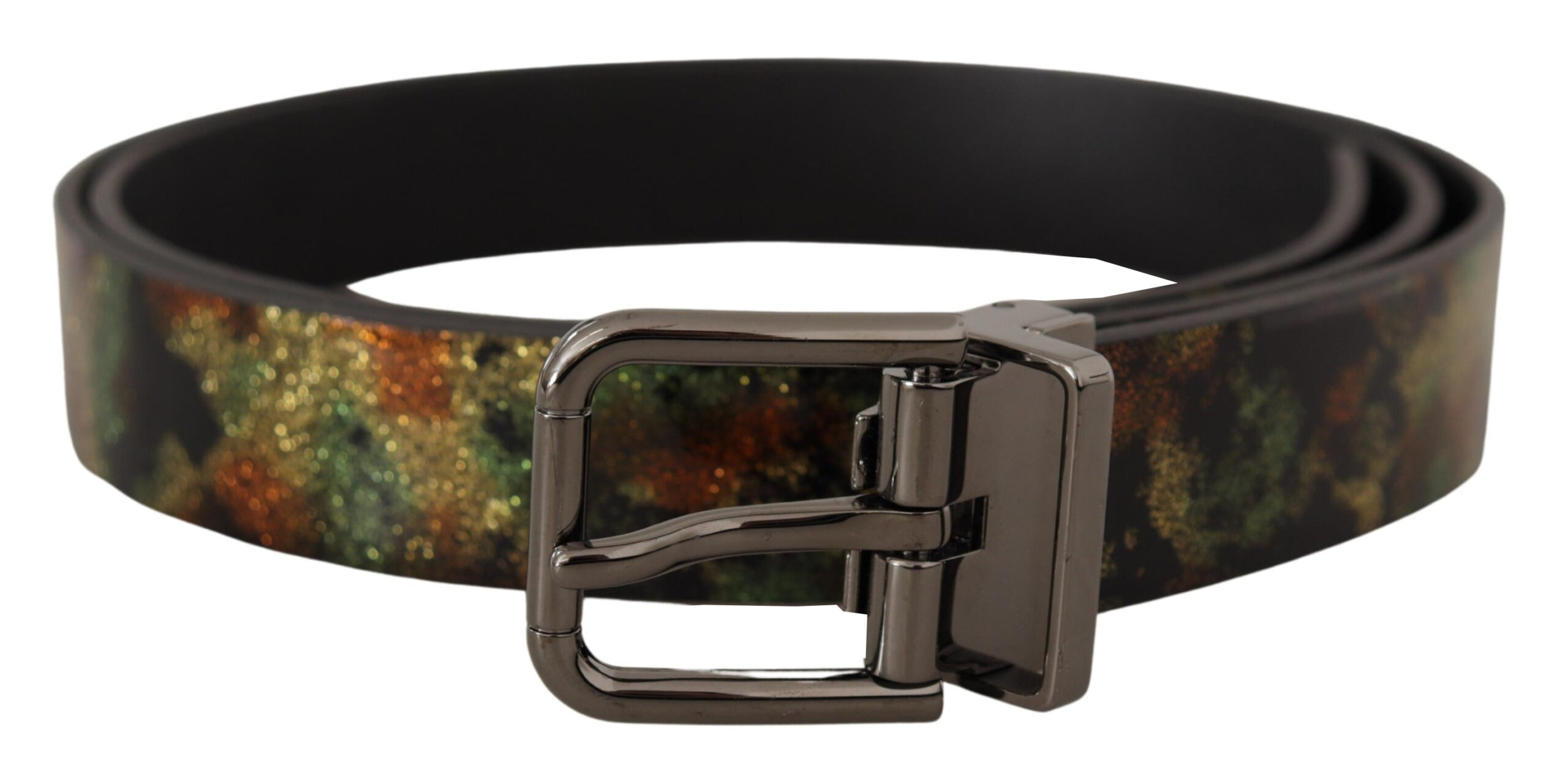 Glittrig Camo Läderbälte