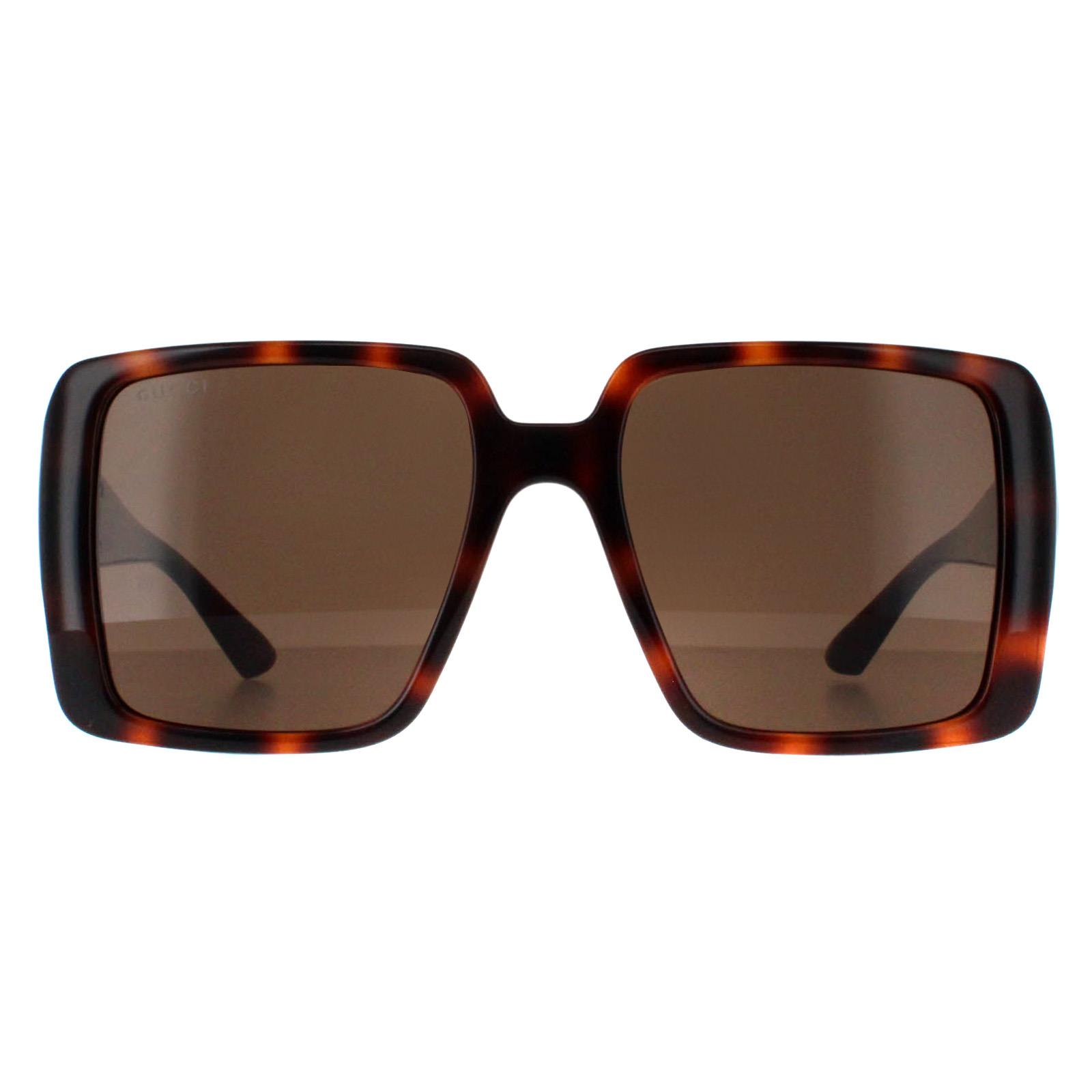 Gucci Square Womens Dark Havanna mit Gold dunkelbraun GG1692S