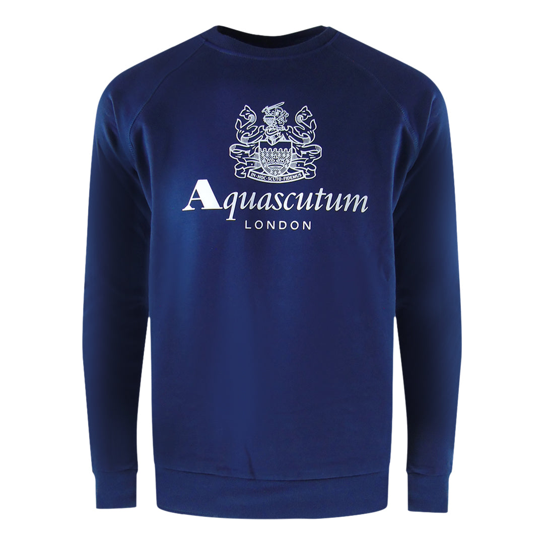 Aquascutum Old School Rundringad Marinblå Träningsbyxor Set herr – bild 2