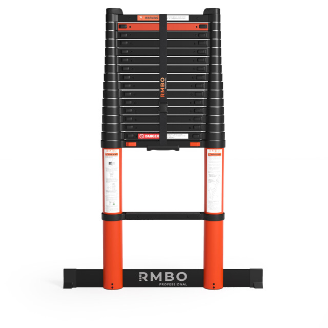 RMBO Professionele Telescopische Ladder - Telescoopladder - 5.20m lang, Compact en Draagbaar met Soft Closing Systeem, Geschikt voor Particulier en Professioneel Gebruik, Max. Belasting 150 kg, EN 131.6