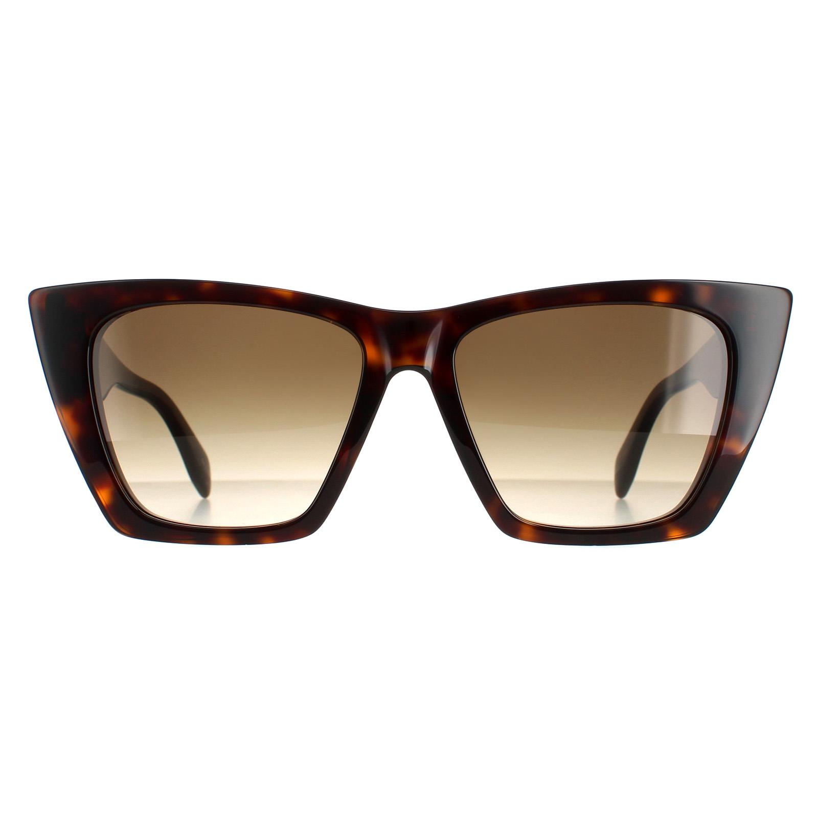 Thumbnail - Alexander McQueen Cat Eye Womens Dark Havana Braun Gradient AM0299S