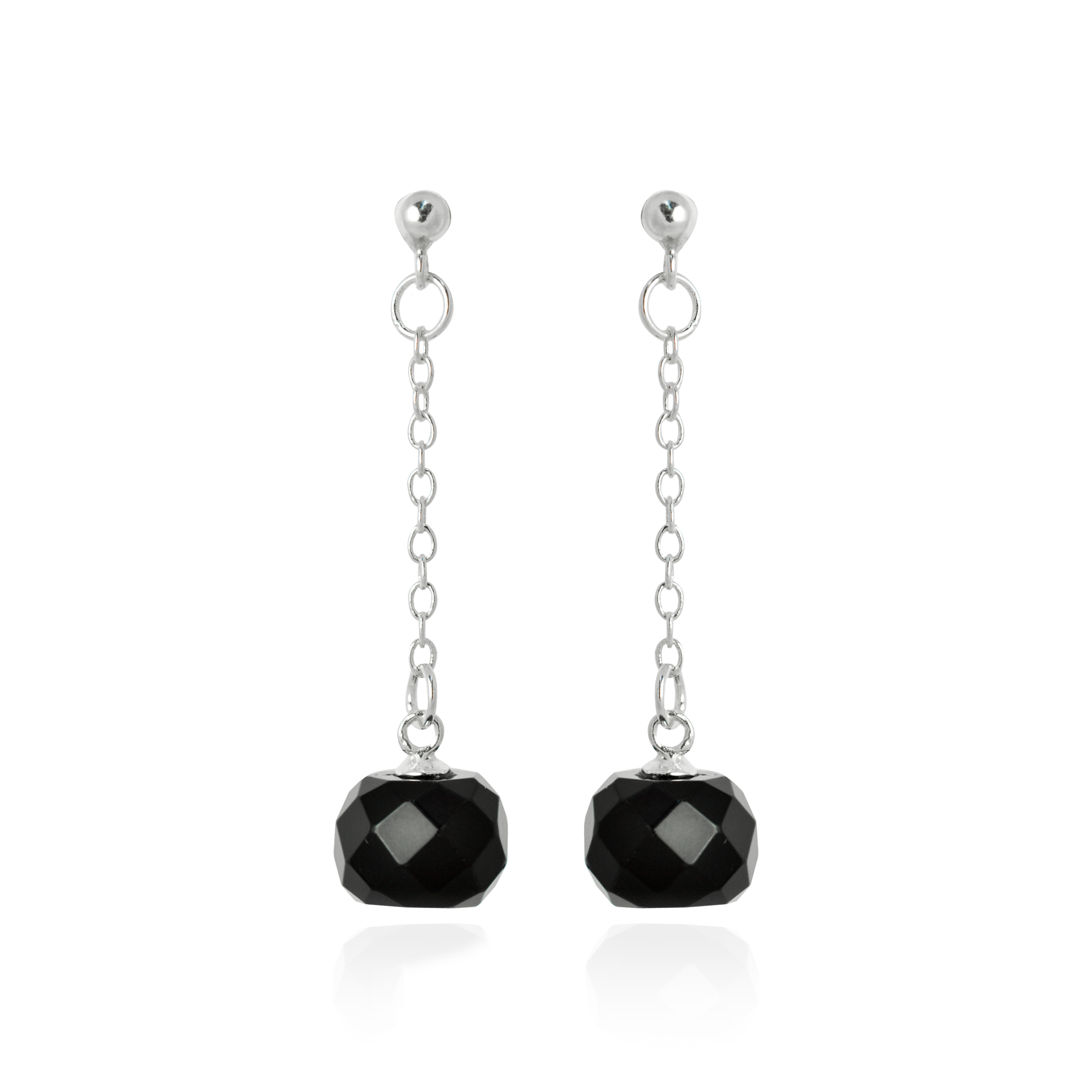 kiarik-örhängen i 925 sterling silver och onyx med rodiumpläterad yta