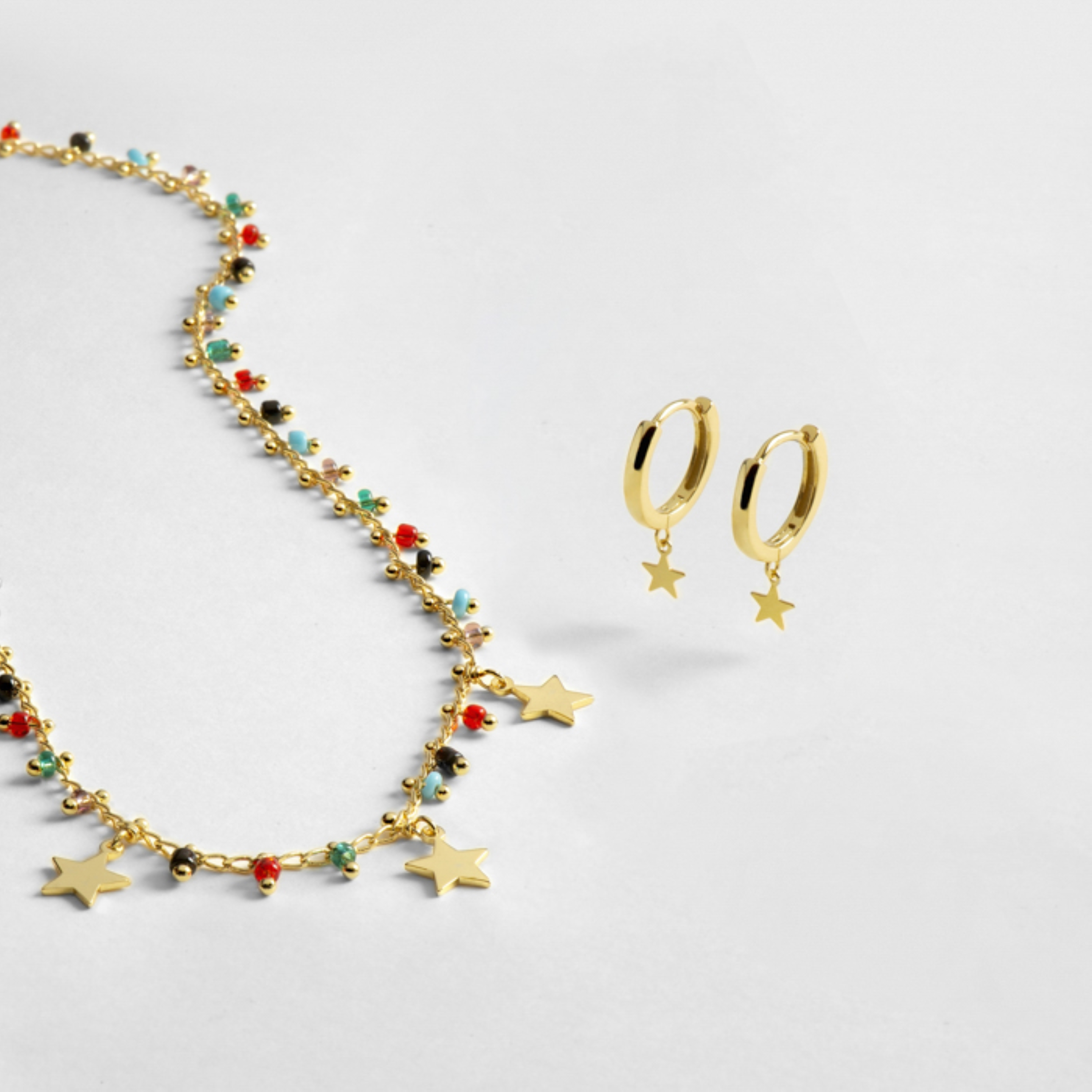 Luxenter Smyckeset 'Luxenter' ljusblå / guld / röd halsband dam – bild 3
