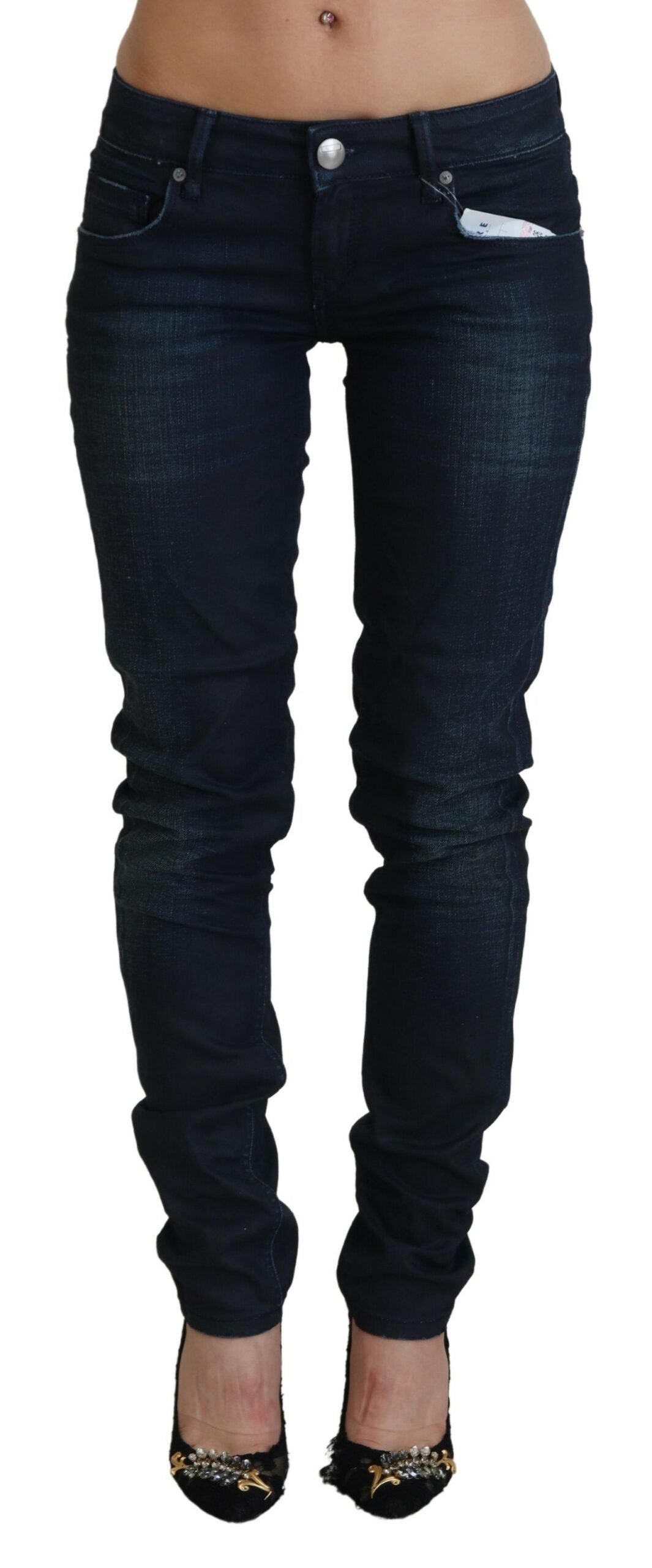 Acht Mörkblå Slim Jeans