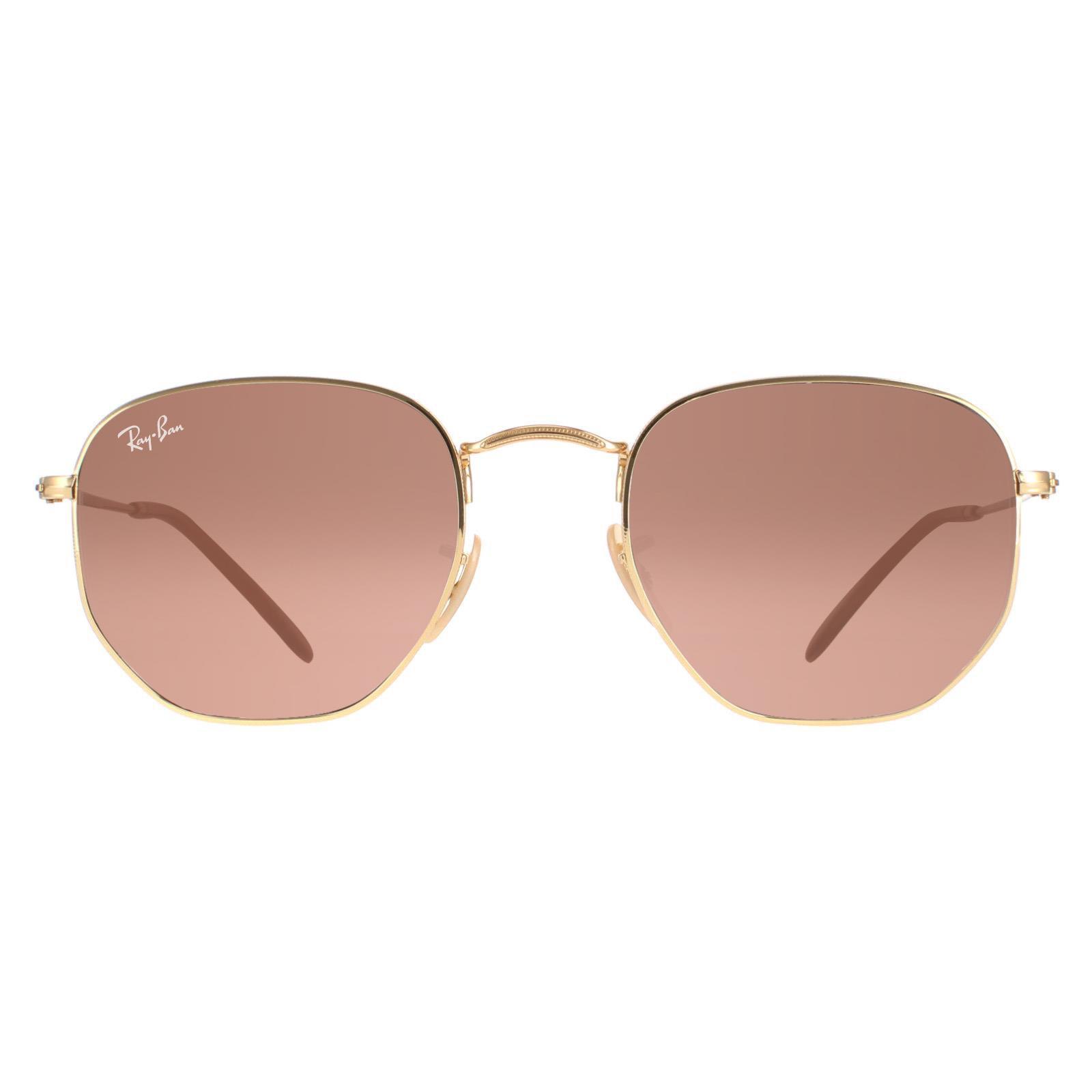 Thumbnail - Ray-Ban Square Unisex Poliertes Gold Braun Gradient Sechseckig RB3548N