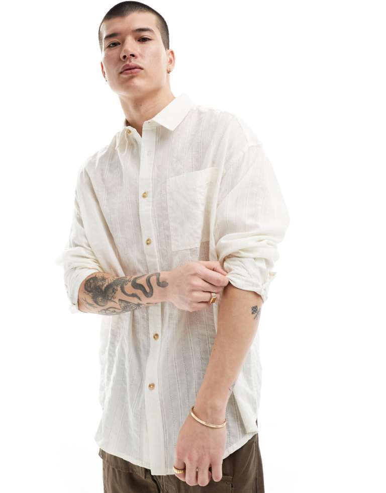 90-tals oversized jacquardskjorta