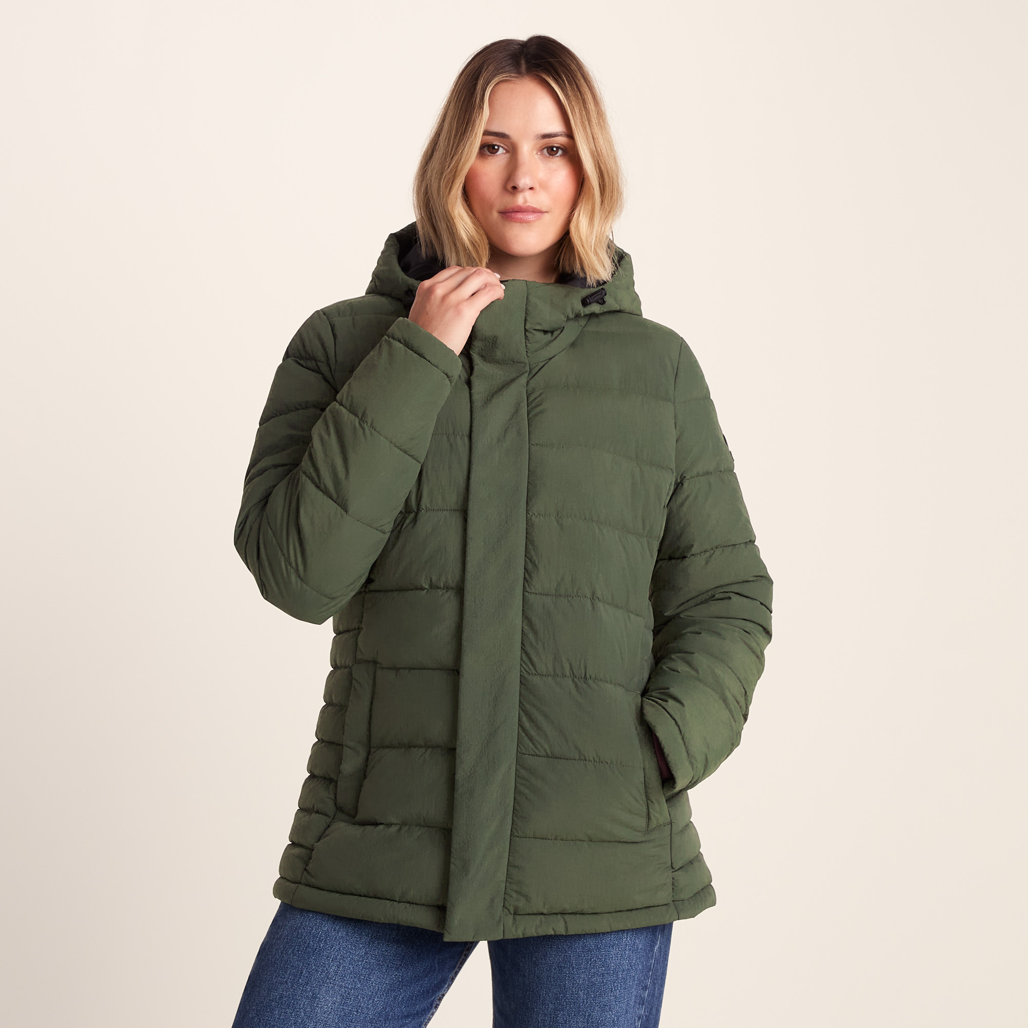 TOG24 Sleight Womens Padded Short Parka – Dark Green Polyamide – Size 10 UK