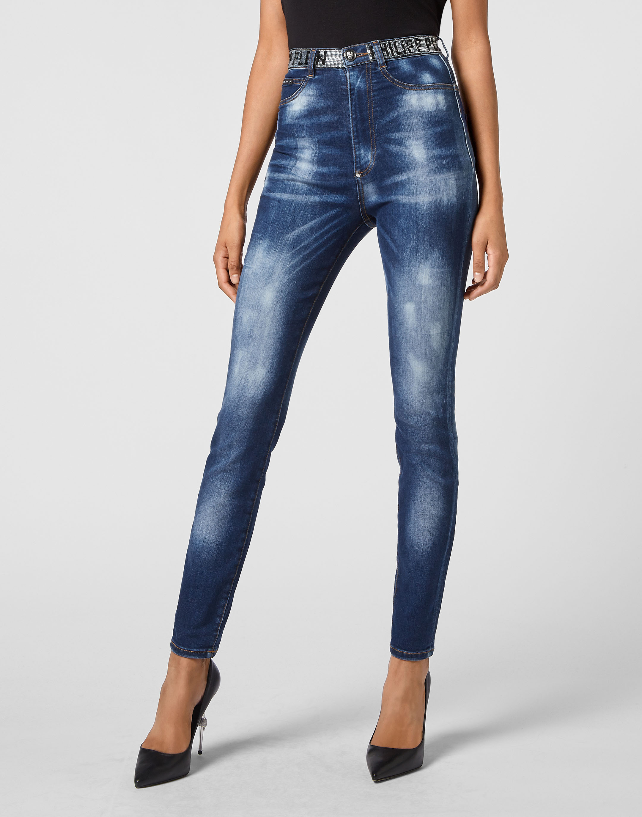 Philipp Plein Superhög midja jeggings jeans dam – bild 2