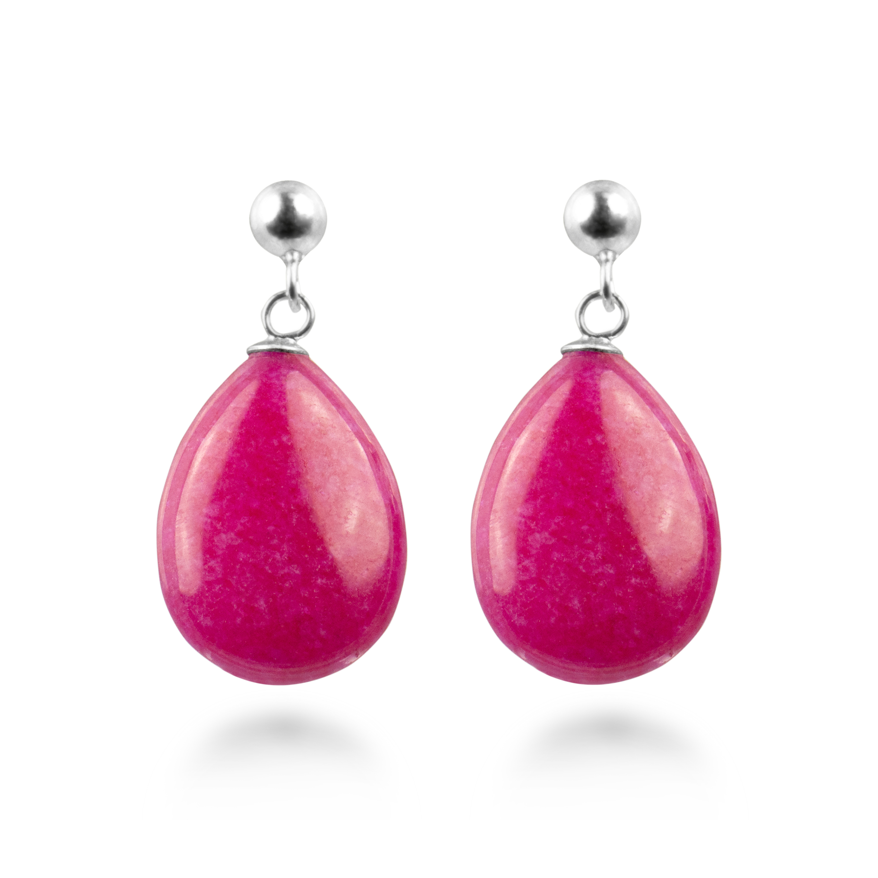 kenitna-örhängen i 925 sterling silver och rosa agat, rodiumpläterad yta