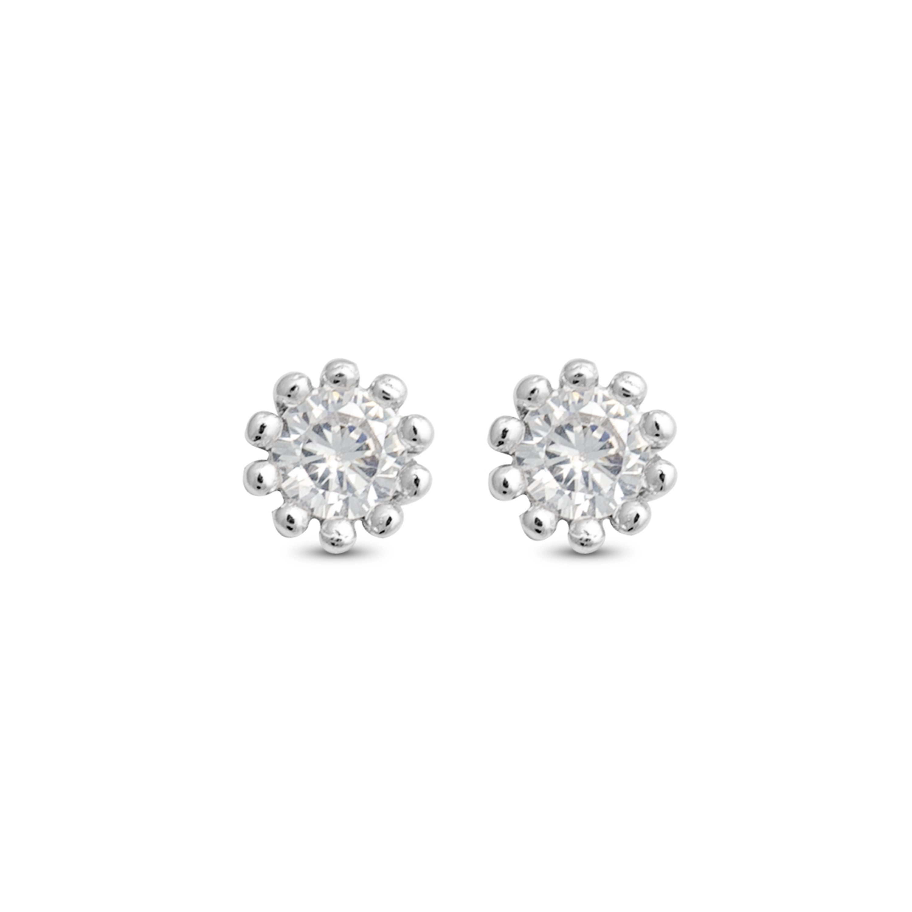 Luxenter shelat-örhängen i 925 sterling silver och rodiumpläterad blank zirkoniafinish