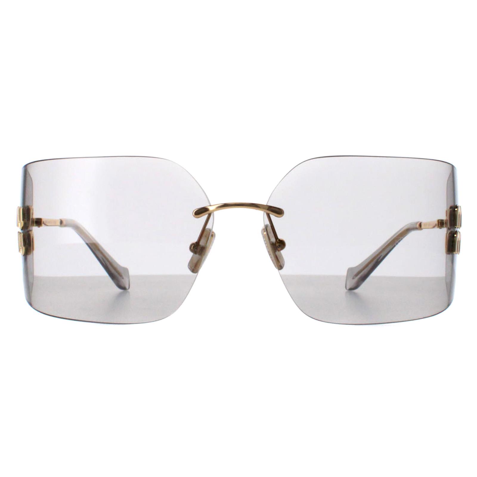 Miu Miu MU54YS 5AK30B gouden lichtgrijze zonnebril
