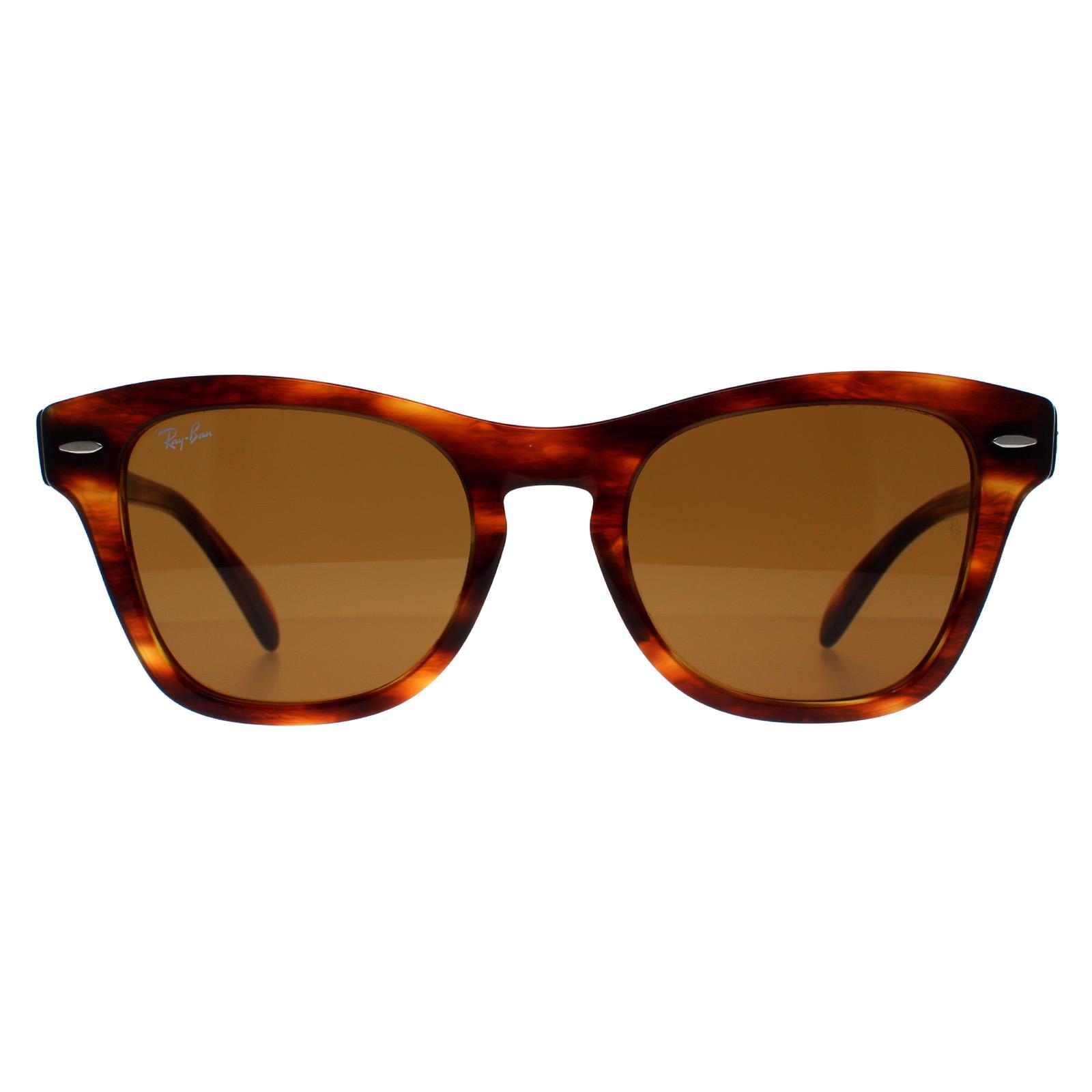Thumbnail - Ray-Ban Rechteck Unisex Gestreift Havanna Braun RB0707S