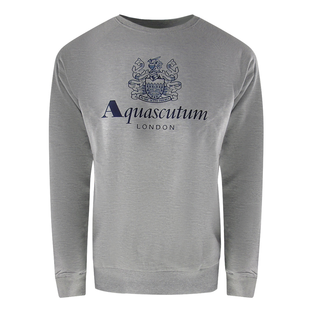 Aquascutum Old School Crew Neck Grå Träningsbyxor Set herr – bild 2