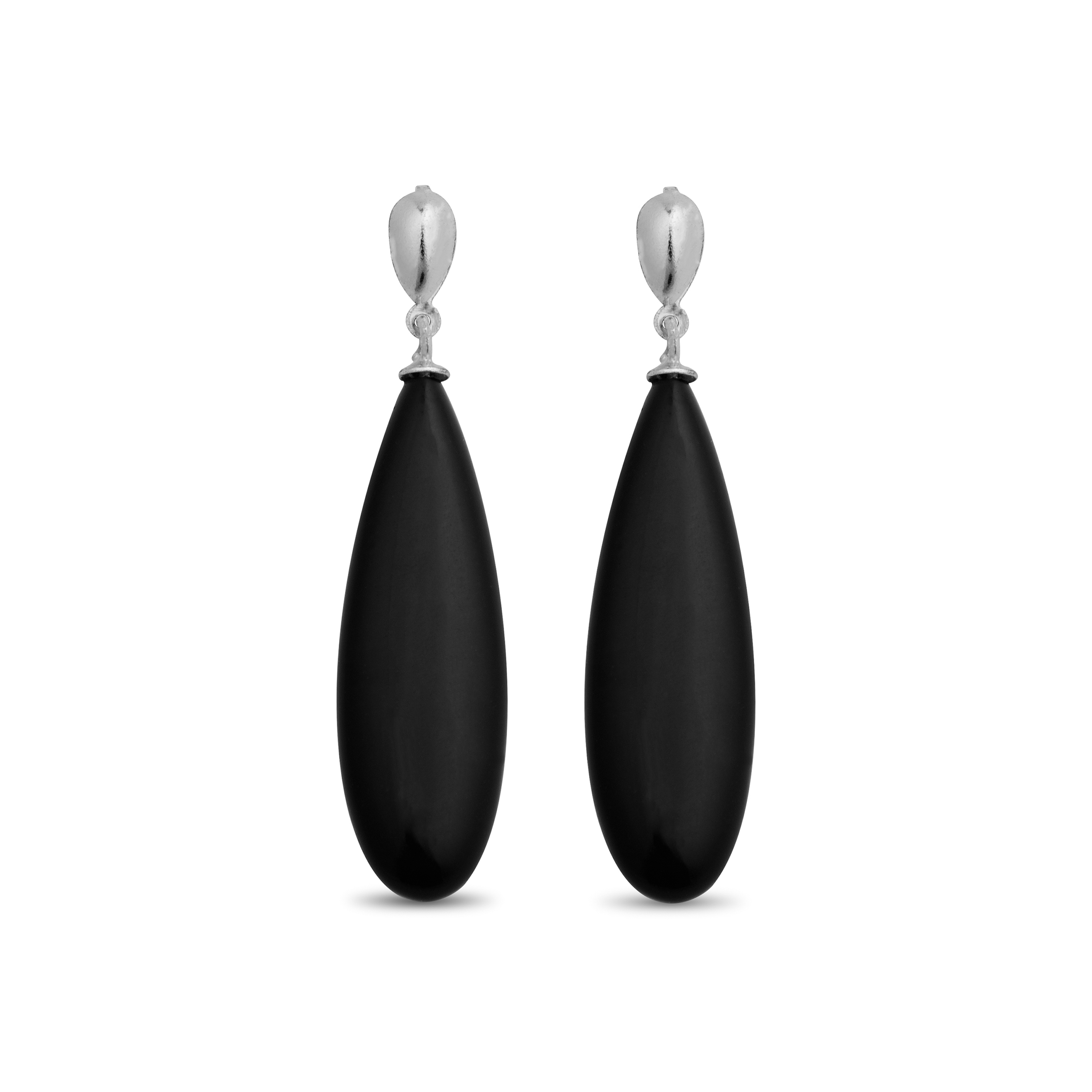 adak örhängen i 925 sterling silver och onyx med rodiumpläterad yta
