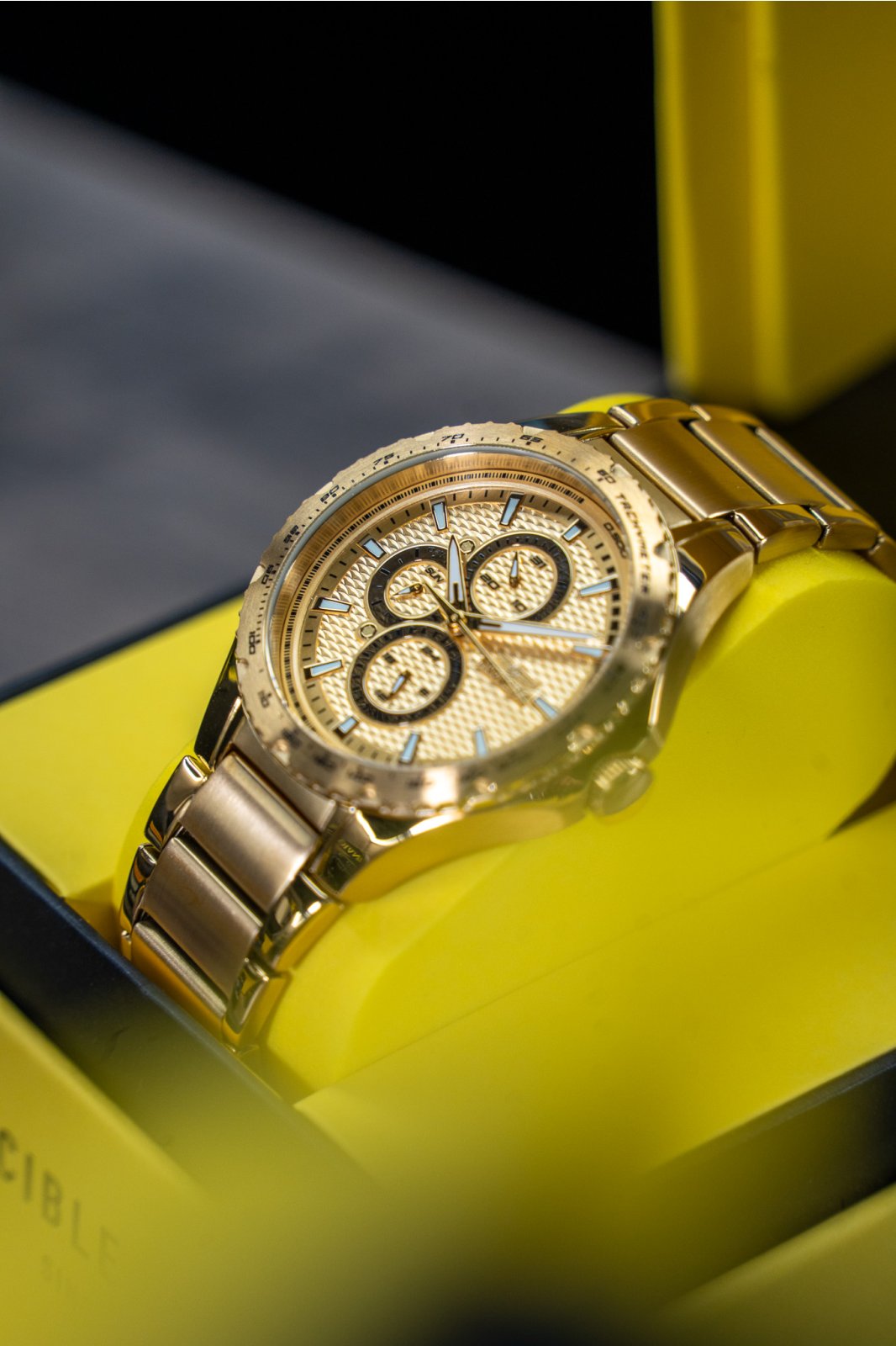 Invicta Aviator 50106 Herrklocka Kvartsrörelse Rostfritt Stål med Guld Zifferblad 44 mm – bild 2