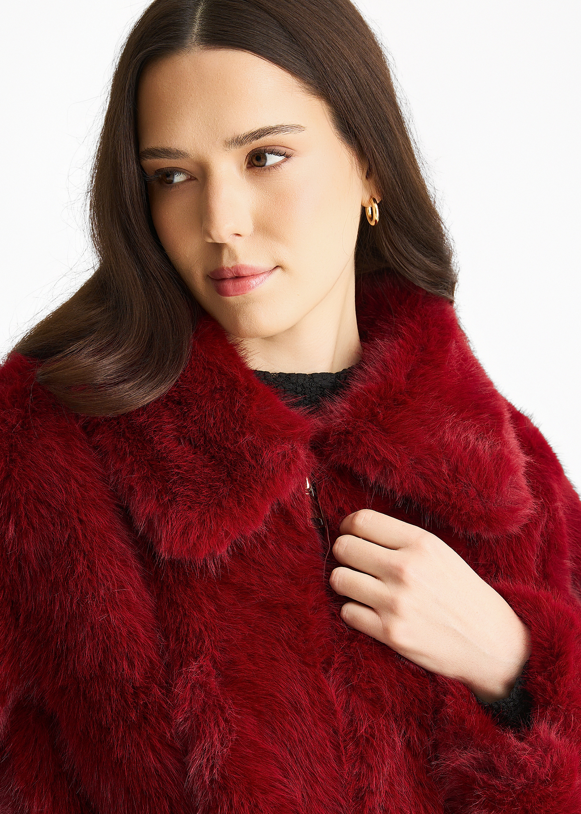Gini London Zip Front Faux Fur Short Jacket pälsjackor dam – bild 2