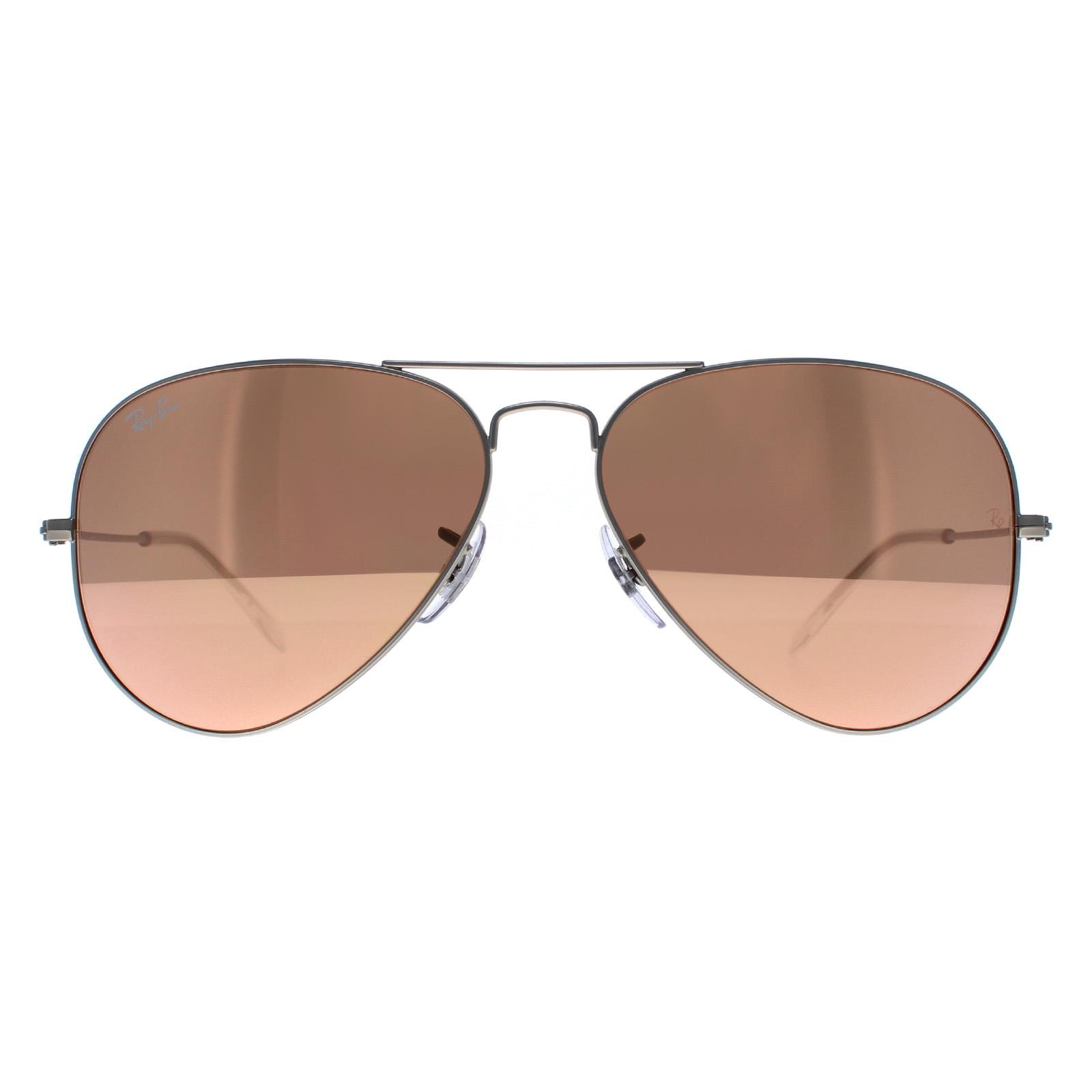 Thumbnail - Ray-Ban Lunettes De Soleil Aviator 3025 019/Z2 Miroir Brun Argenté Rose