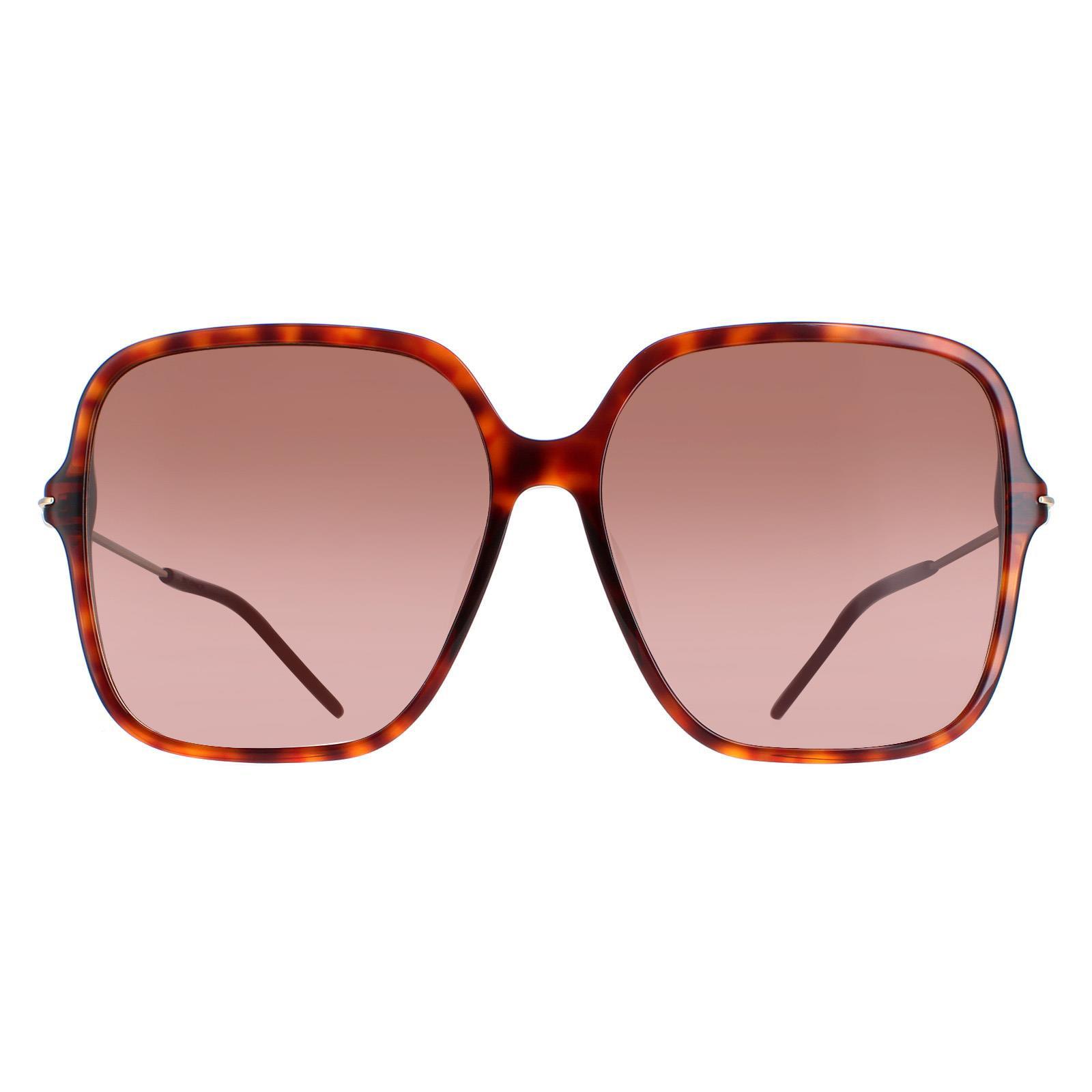Thumbnail - Gucci Square Womens Dark Havana Braun Gradient GG1267S