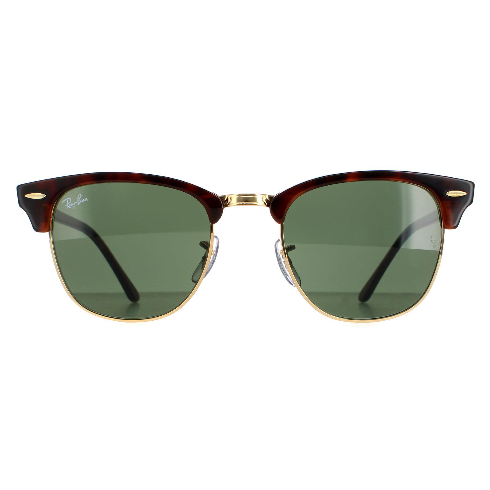 Ray-Ban Brown Round Havana Green Clubmaster 3016 Sunglasses In - Image 5