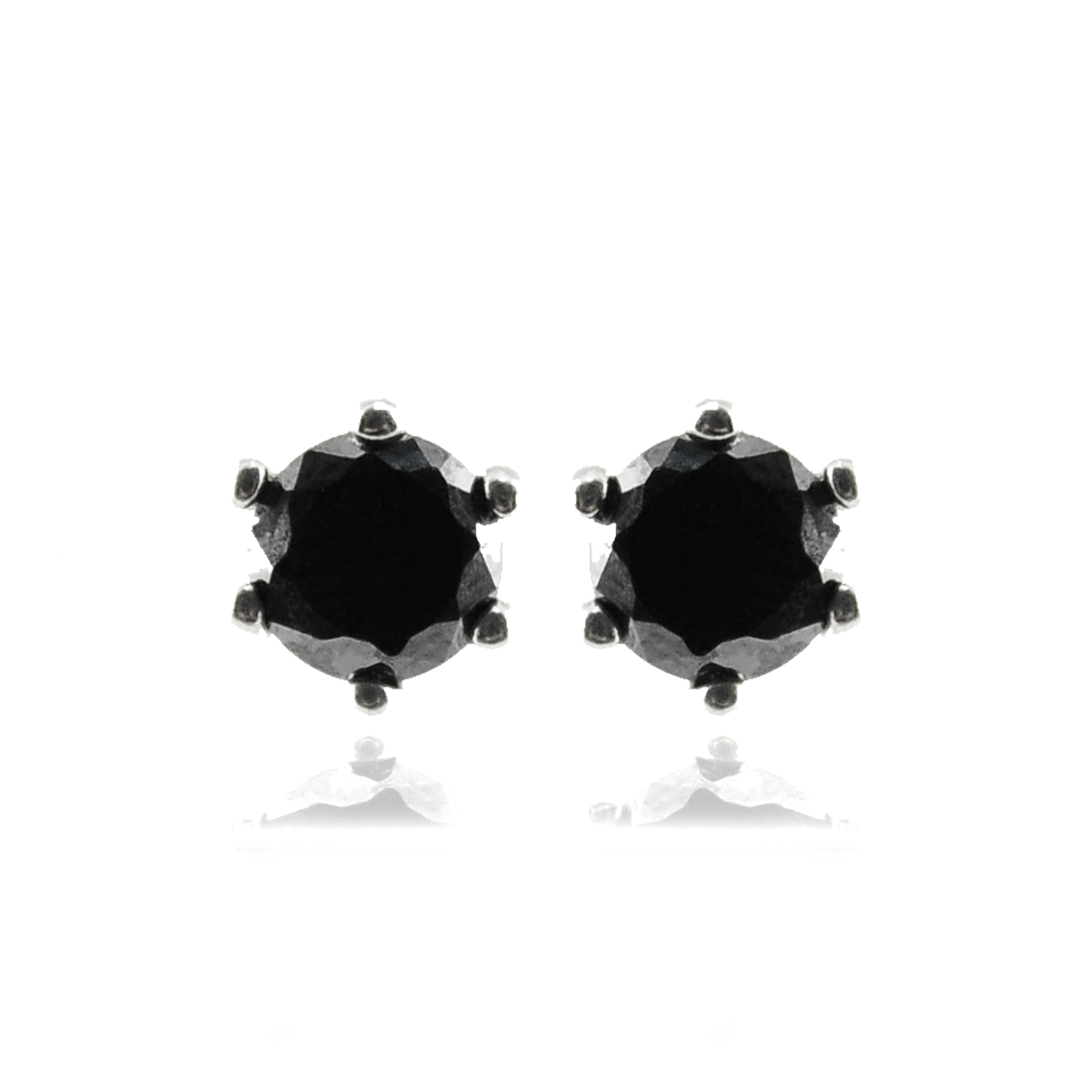 Luxenter Ohrringe, 925er Sterlingsilber und rhodinierte Onyx-Zirkonia-Ohrringe