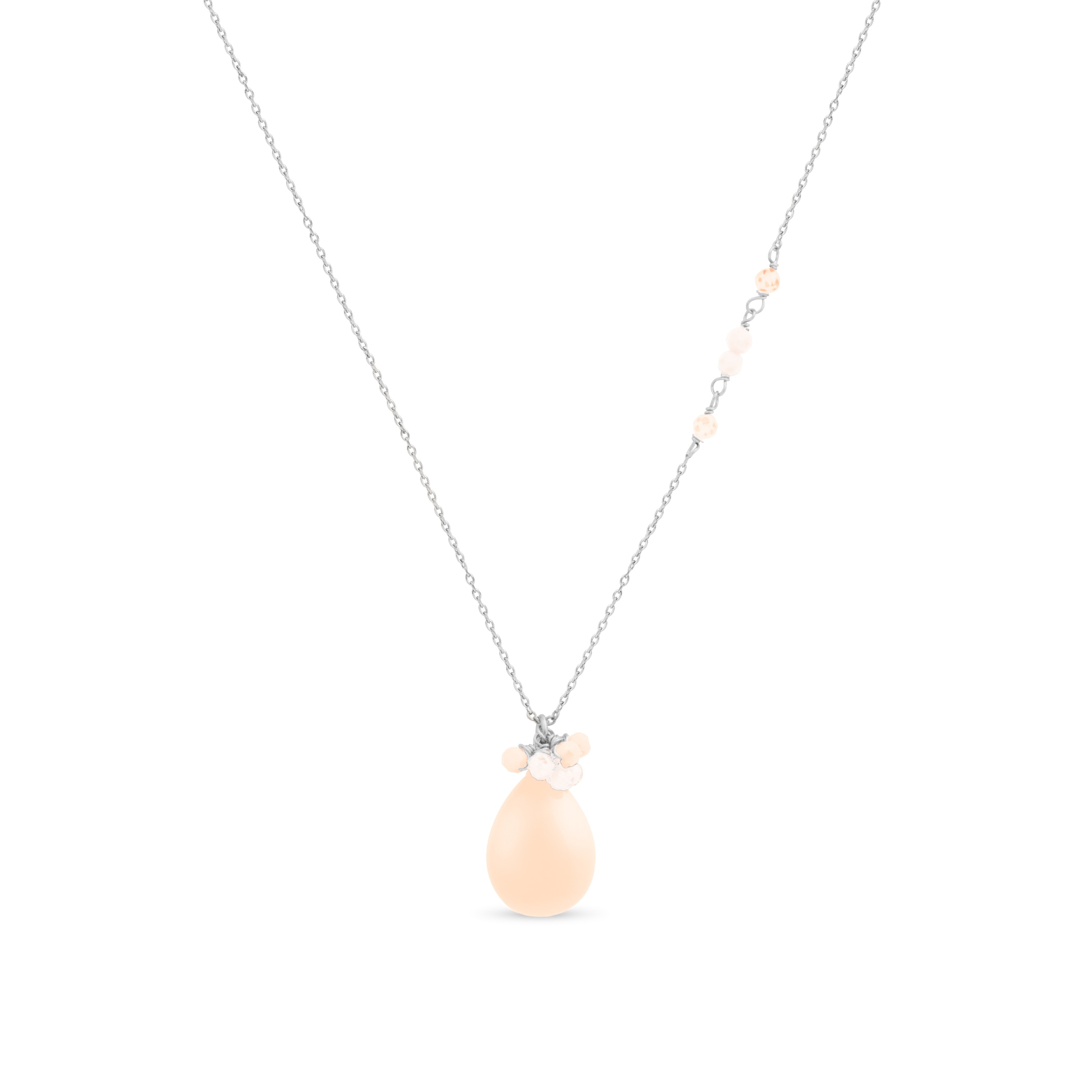 Luxenter adak halsband i metallegering och orange agat rodiumpläterad finish