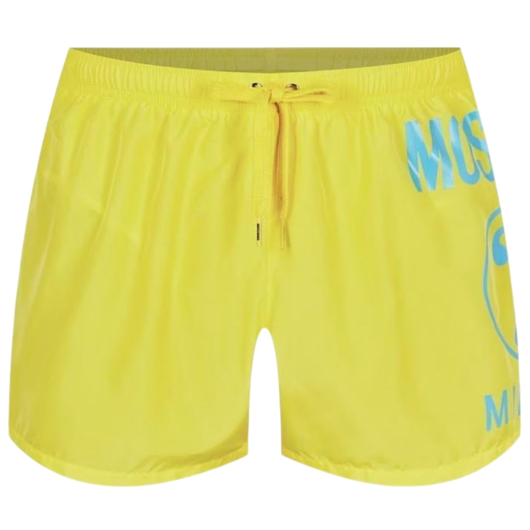 Thumbnail - Moschino große gelbe kurze Badeshorts mit Milano-Logo
