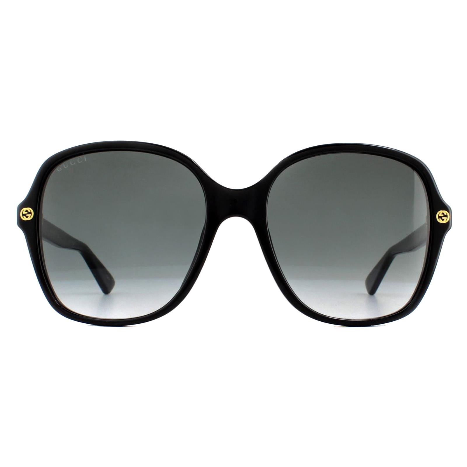 Gucci Square Womens Schwarz Grau Gradient Sonnenbrille