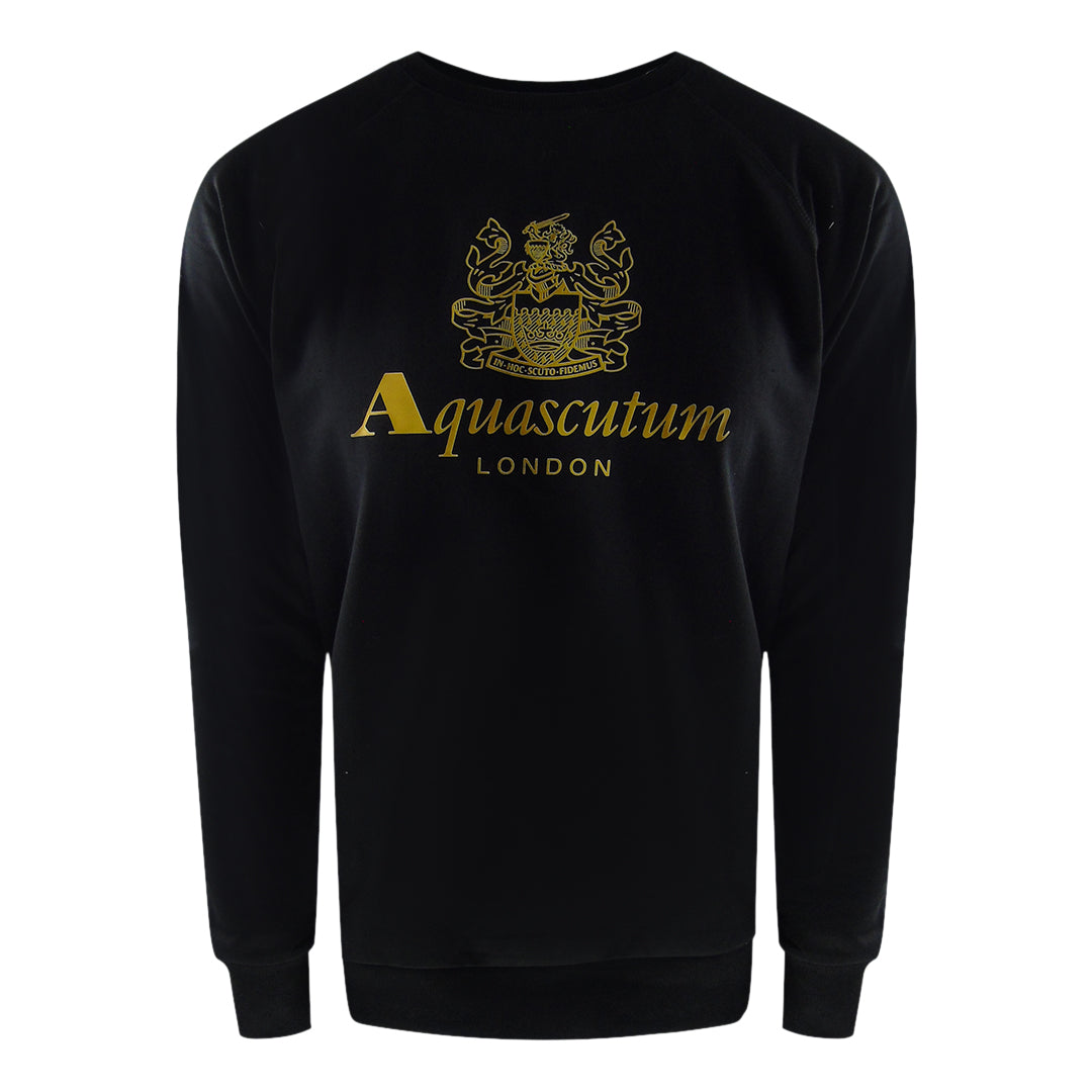 Aquascutum Old School Rundringad Svart Träningsbyxa Set herr – bild 2
