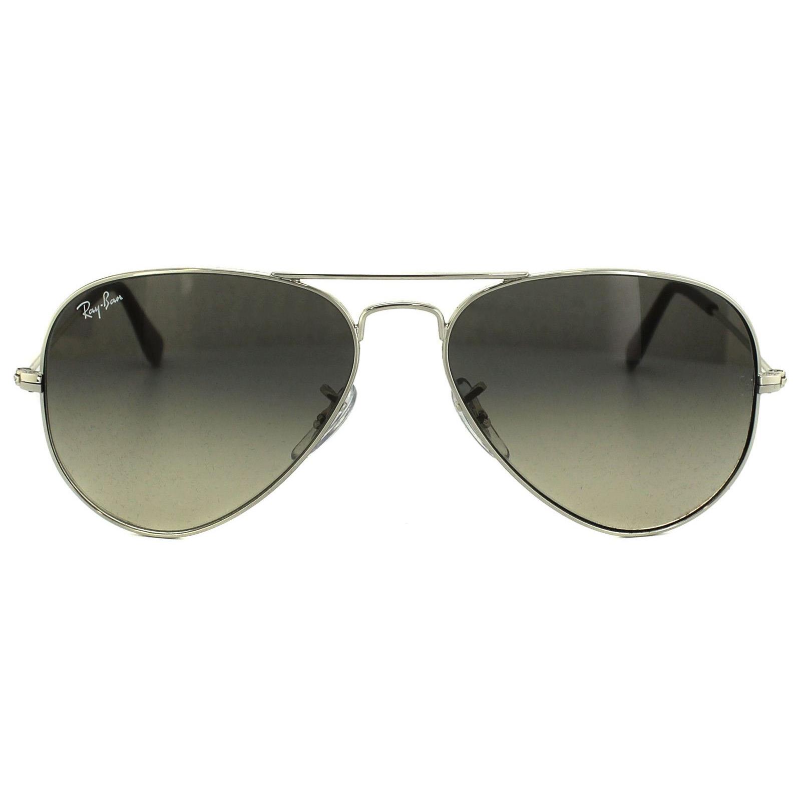 Ray-Ban Unisex Sunglasses Aviator 3025 003/32 Silver Grey Gradient 55mm Metal – One Size