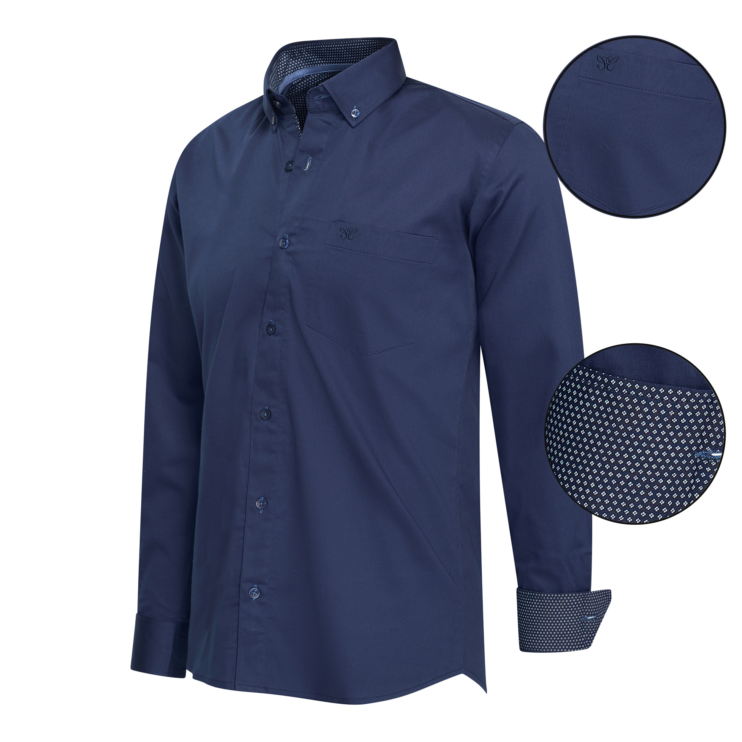 Thumbnail - Cappuccino Italia Chemises Chemise Coupe Regular Marine Bleu