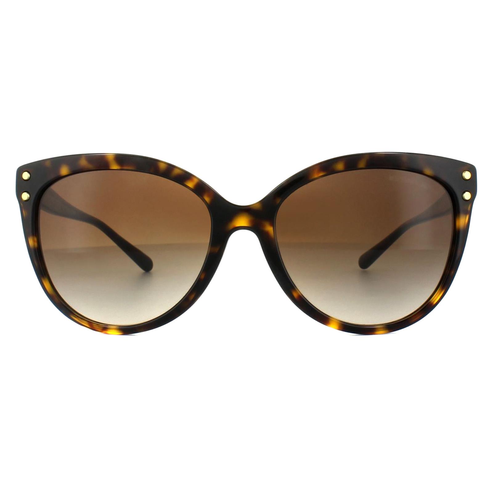 Thumbnail - Michael Kors Cat Eye Womens Dark Havana Brown Gradient Lunettes de soleil