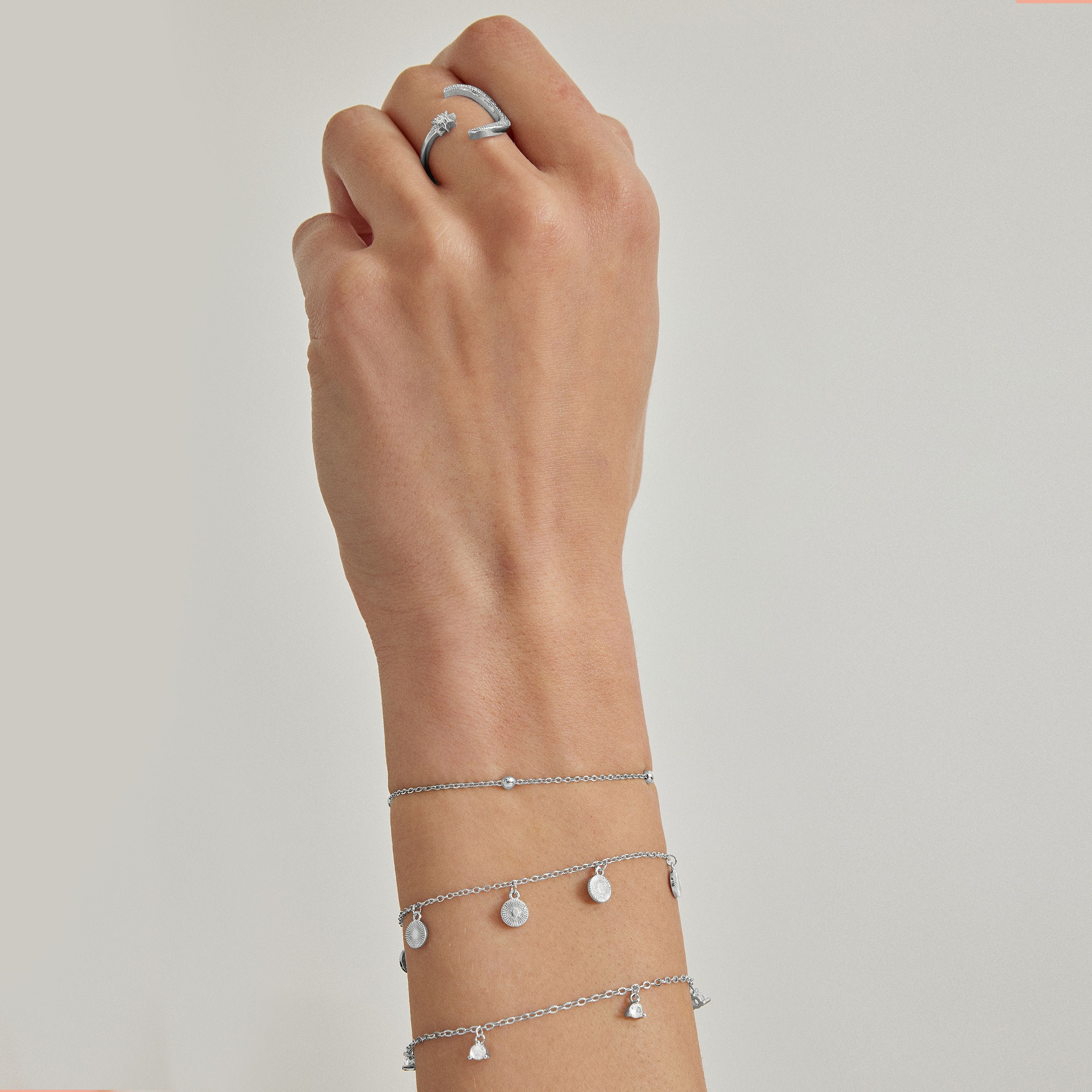 Luxenter Kisain-armband, i blank zirkonia, rhodiumpläterad dam – bild 2