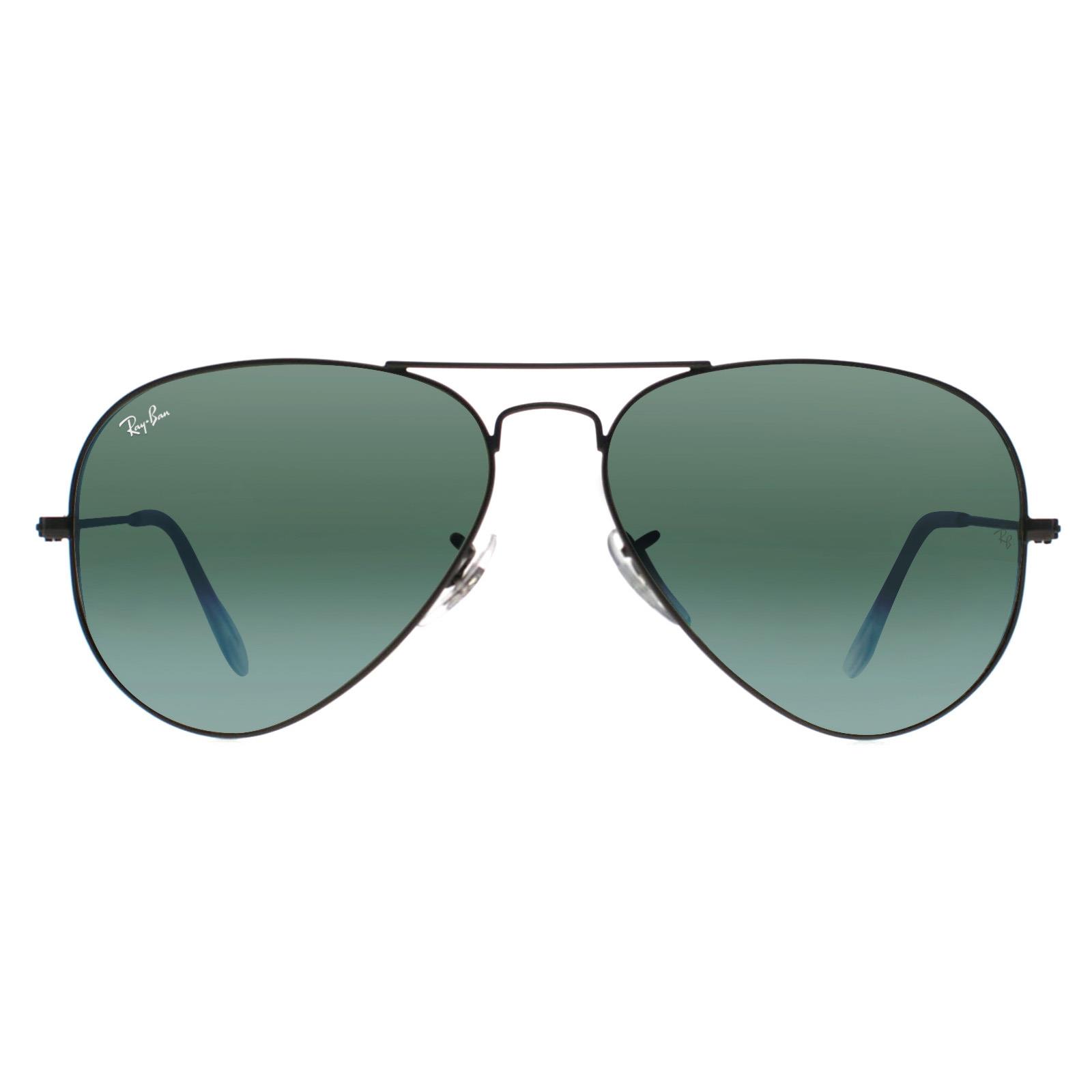 Ray-Ban Zonnebril Aviator 3025 029/30 Gunmetal Groen Zilver Spiegel 58mm