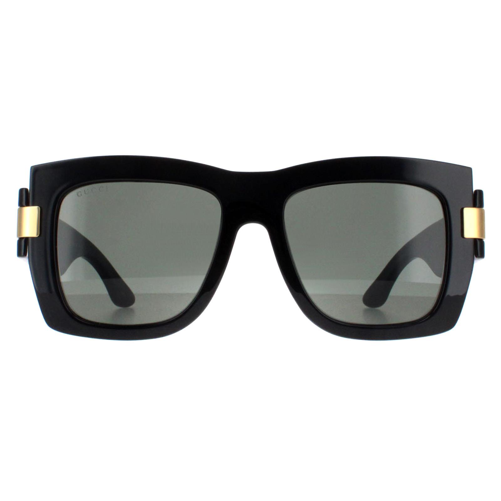Thumbnail - Gucci Square Womens Schwarz mit Gold Grau GG1688S