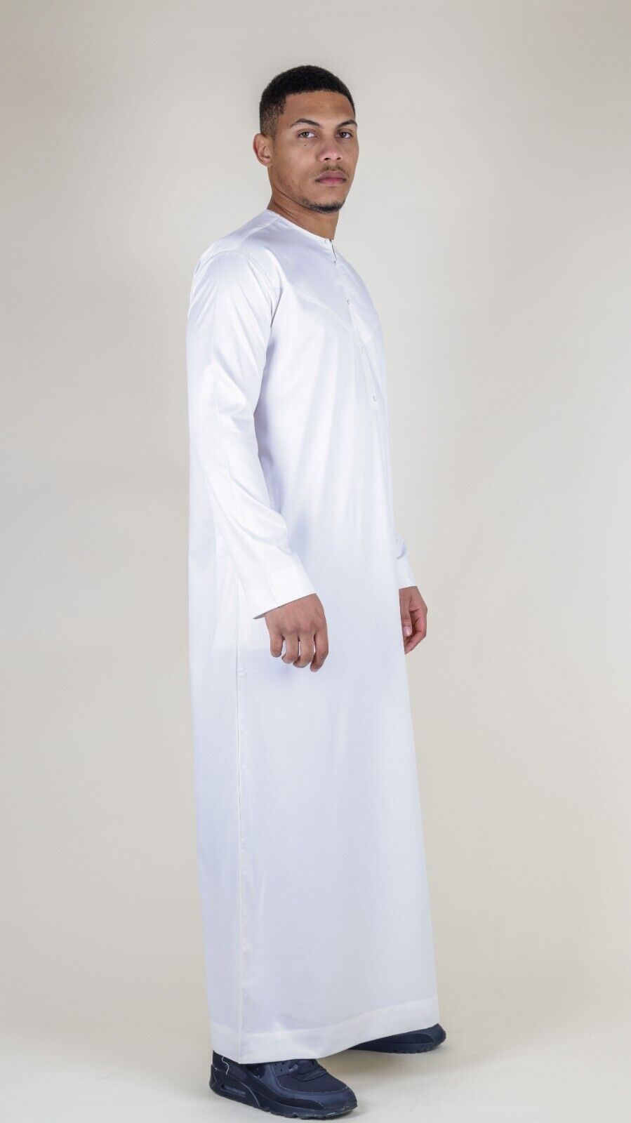 Thobez Thobe-rock för män Satin Emirati Islamic Jubba Eid Normal Fit herr – bild 2