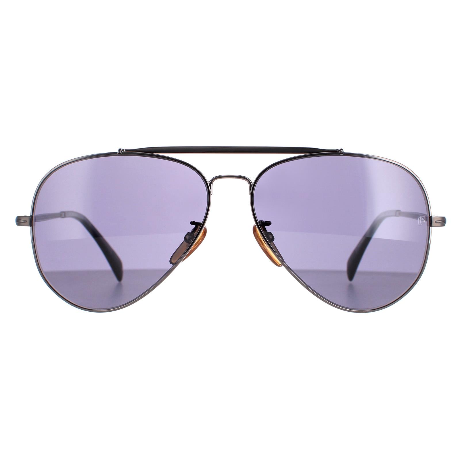 Thumbnail - David Beckham Aviator Herren dunkel Ruthenium grau polarisiert DB1004/S