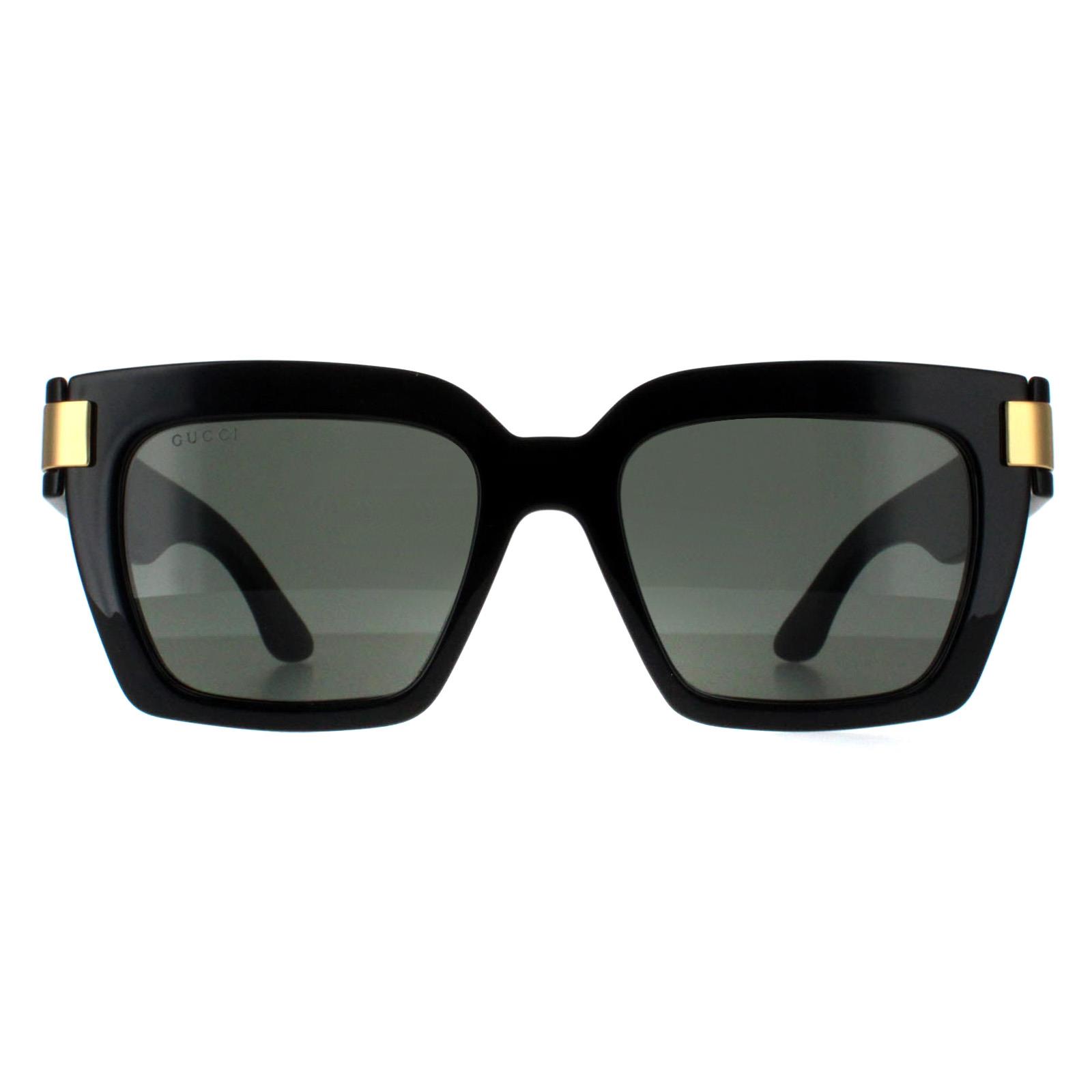 Thumbnail - Gucci Square Womens Schwarz mit Gold Grau GG1689S