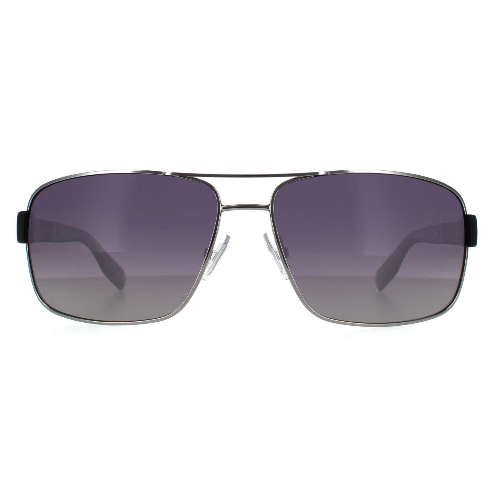 Thumbnail - Hugo Boss Wrap Herren Ruthenium grau Gradient polarisierte Sonnenbrille