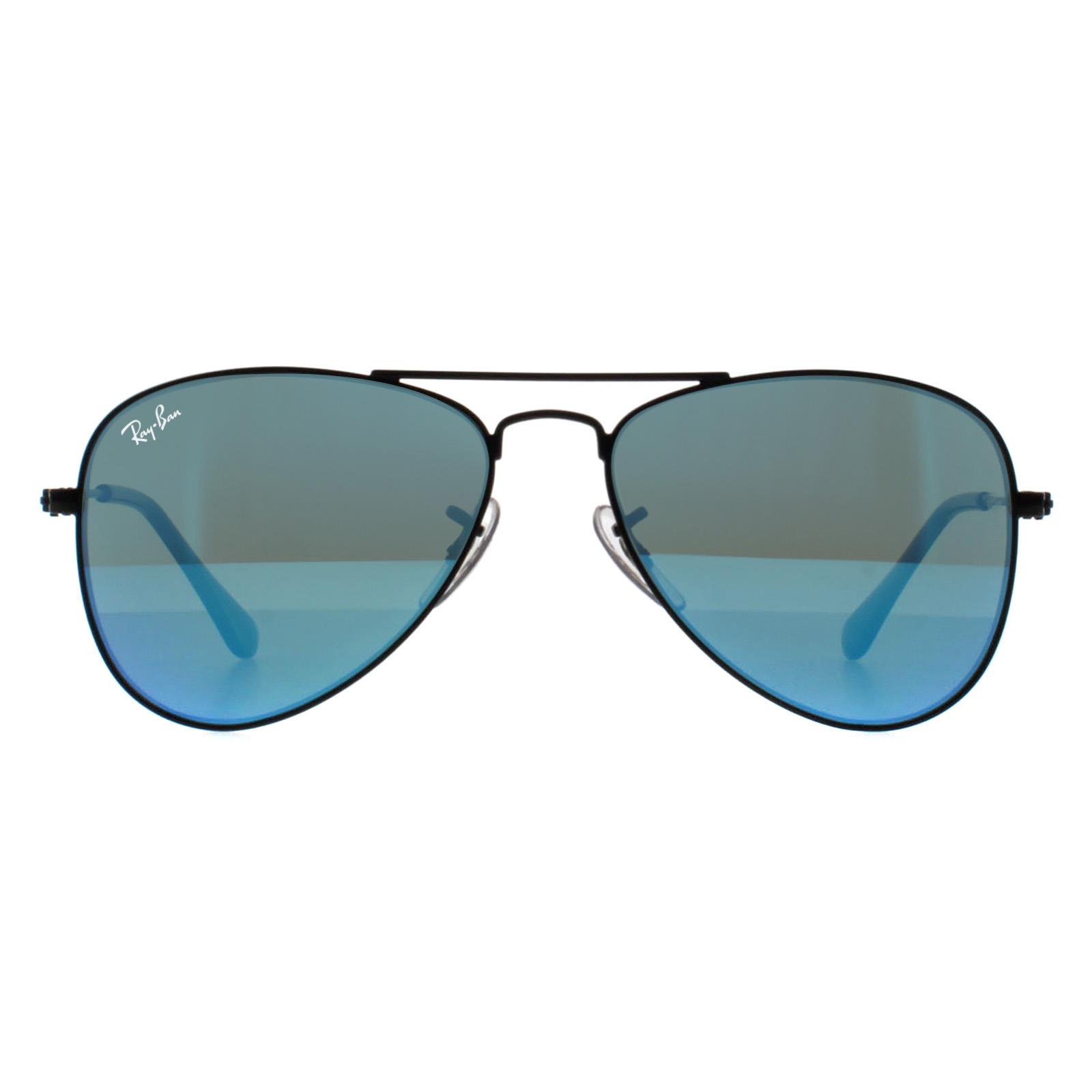 Ray-Ban Junior Sonnenbrille 9506 201/55 Schwarz Blau Flash Mirror