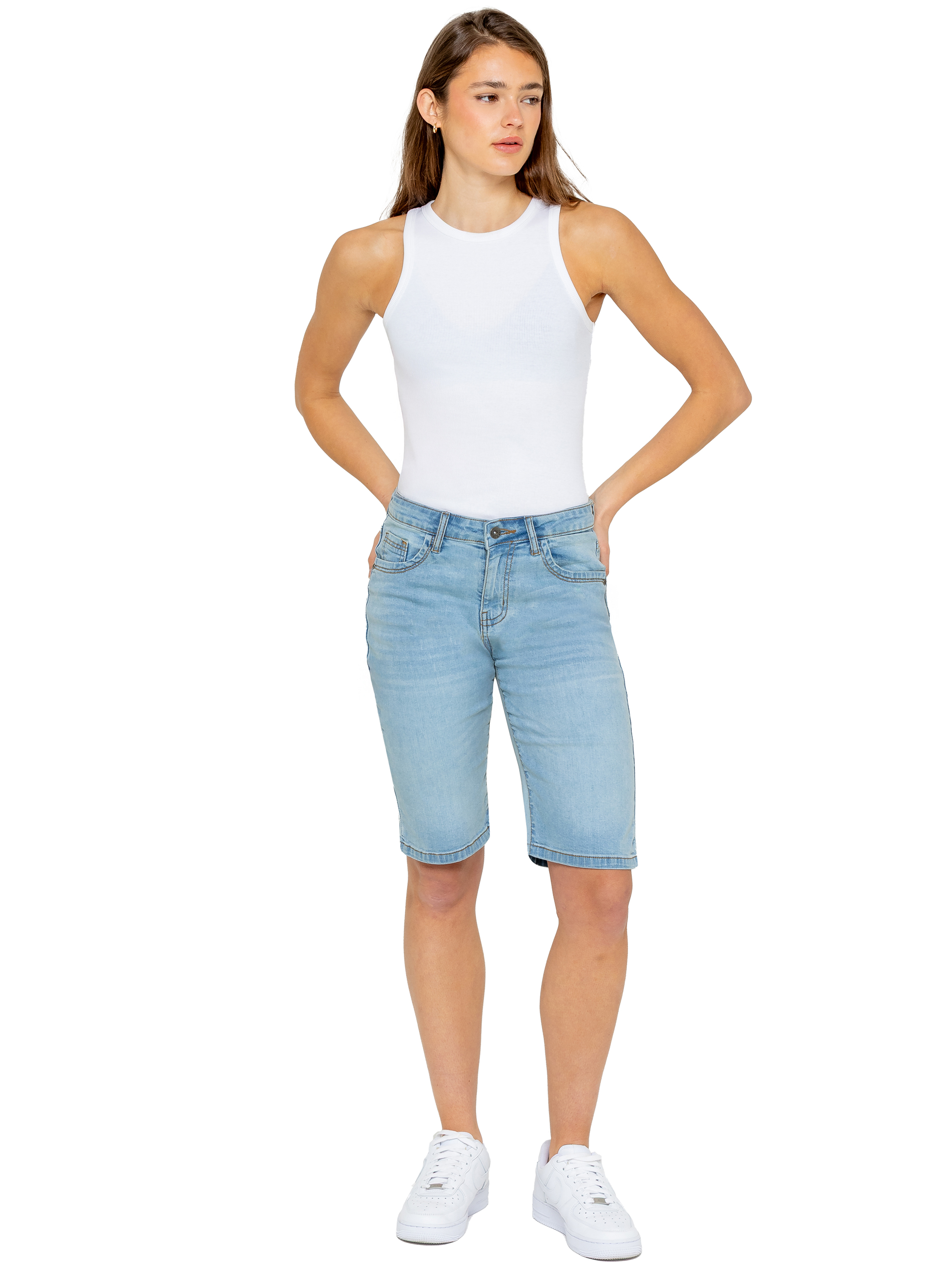 Thumbnail - Enzo | Lange Denim-Shorts für Damen